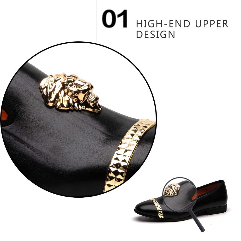 Luxury Meijiana Men's Loafers - Premium Wedding Dress Shoes for Groom, Formal Party & Business Occasions - Comfortable Leather Slip-On Dress Shoes for Men