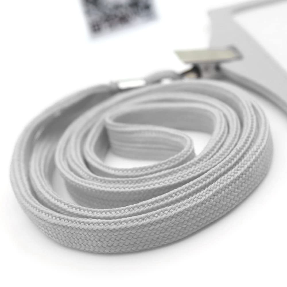 Beebel 100 Pack Gray Lanyards with Badge Clip for ID Cards & Events