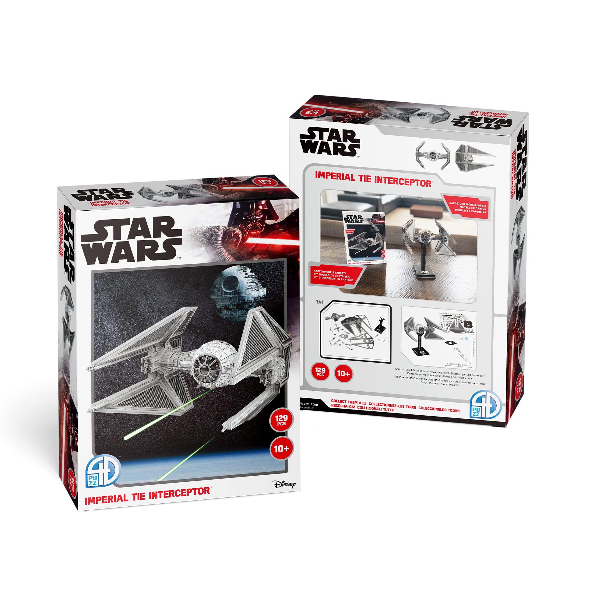 Star Wars TIE Interceptor Model Kit - Grey | University Games | DIY Sci-Fi Model for Collectors