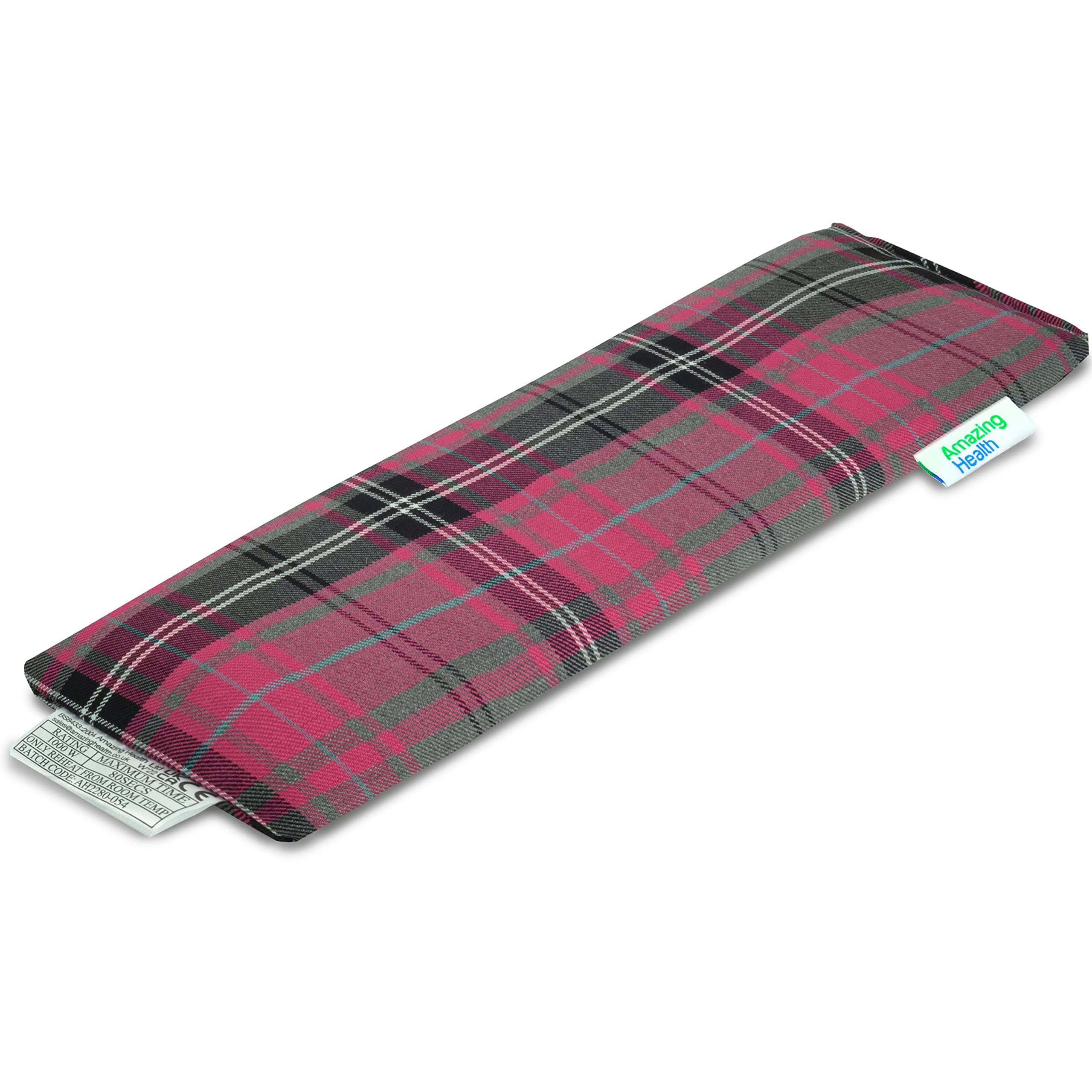 Unscented Microwave Wheat Bag - UK Made, Pink Tartan Cotton, Heat Therapy for Pain Relief - Perfect for Neck, Shoulder & Back Pain Relief at Home or Office