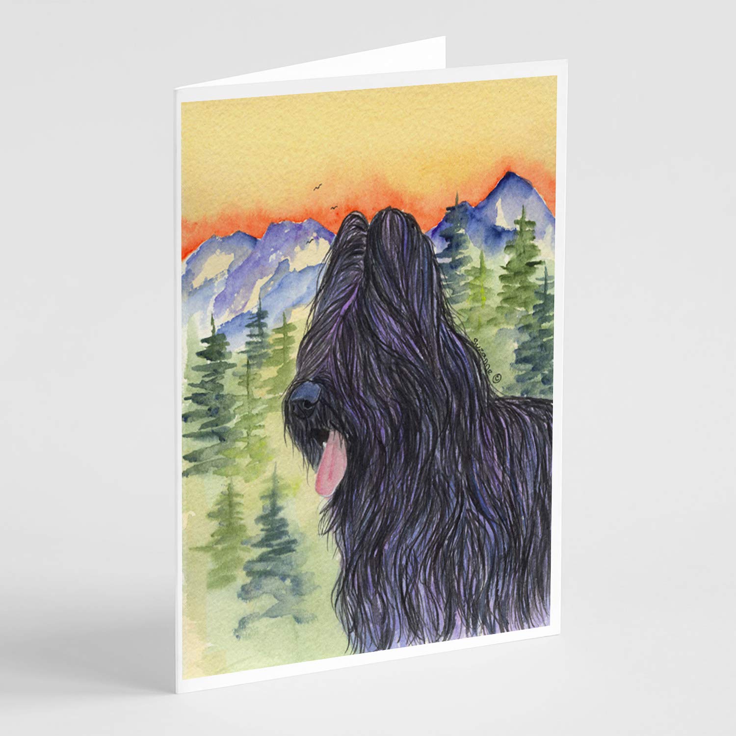 Briard Greeting Cards Set of 8 with Envelopes | 5x7 A7 Blank Note Cards for All Occasions | Whimsical Dog Lover Stationery for Birthdays, Thank You Notes & Special Events