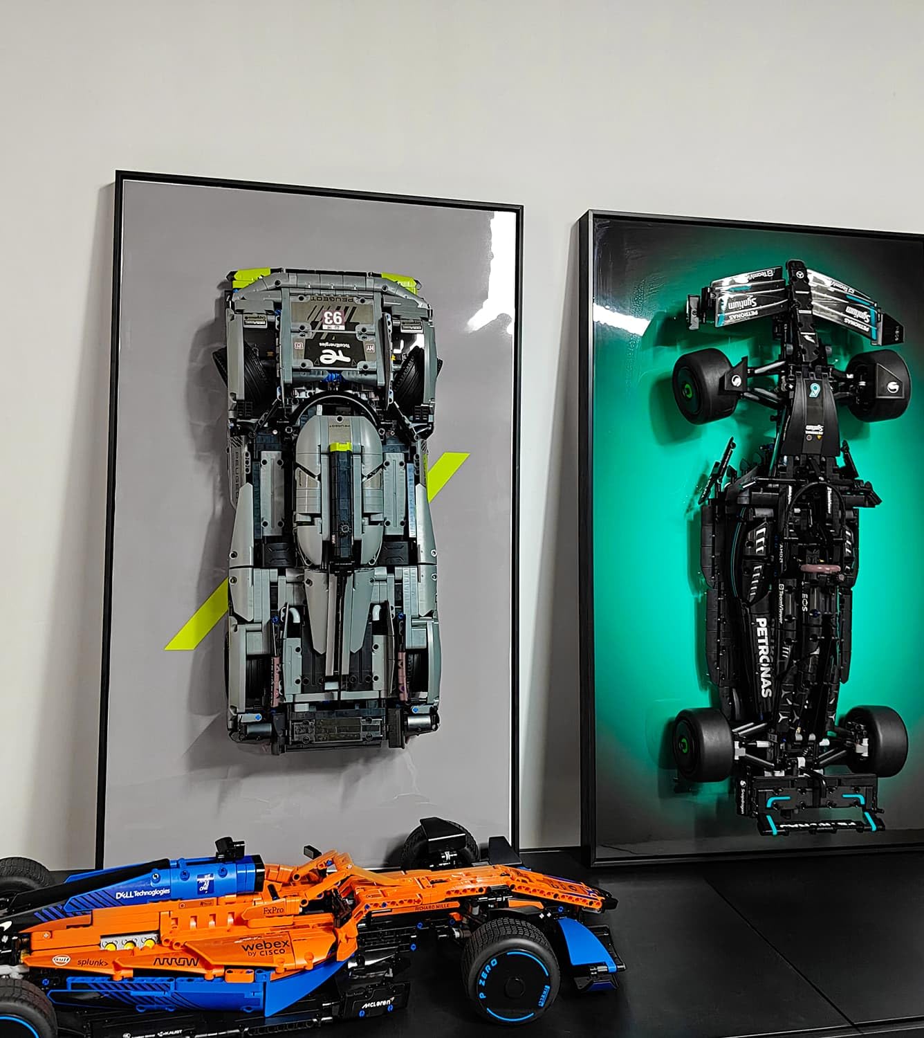 iCUANUTY Lego Technic Peugeot 9X8 24H Le Mans Hybrid Hypercar 42156 Display Wall Frame - 29.5x17.7 Inch Unique Decorative Mount for Lego Cars | Perfect Gift for Lego Enthusiasts | Home Office Decor & Collector Showcase