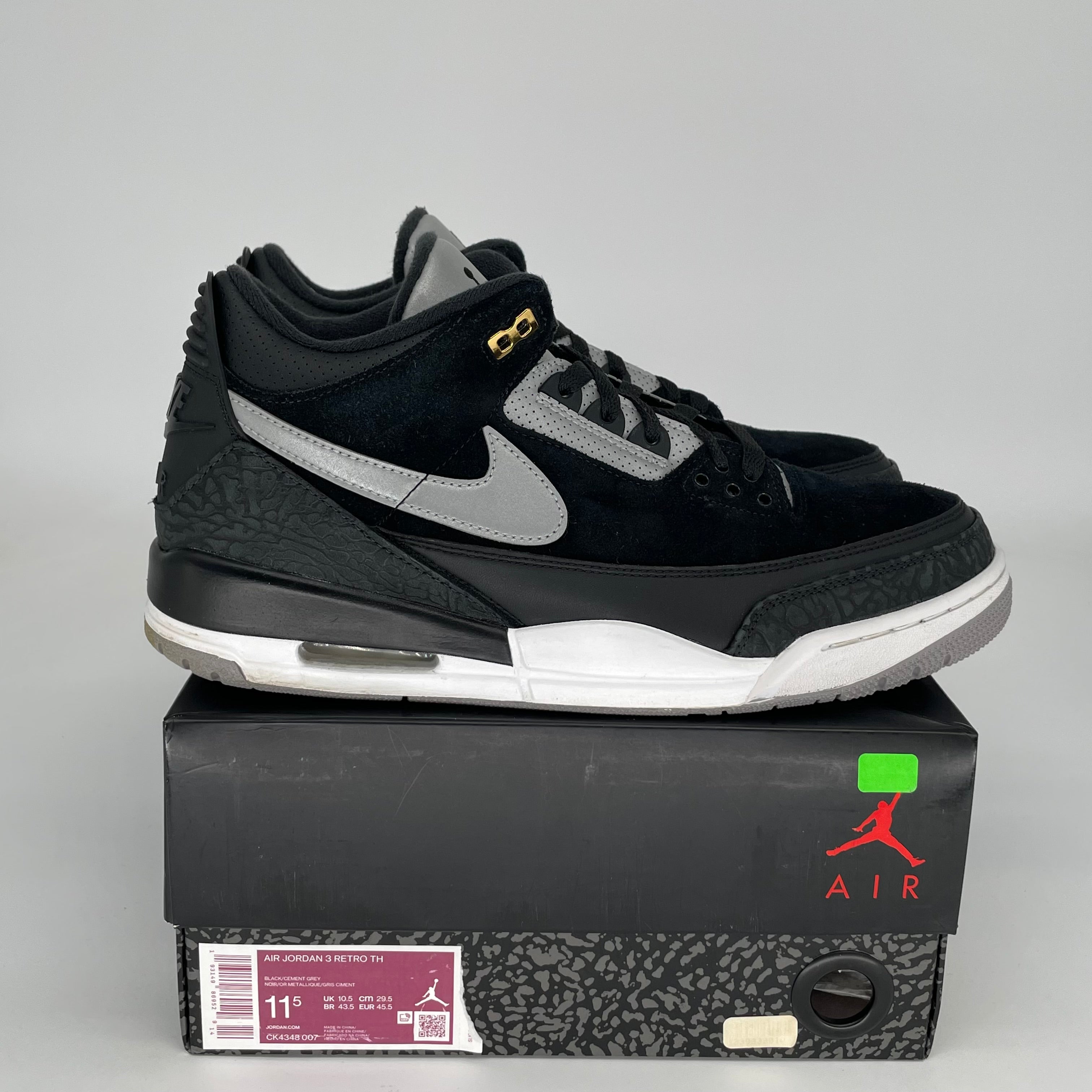 AIR JORDAN 3 TINKER Black Cement Gold Men's Basketball Shoes Size 11.5 (CK4348-007) - Retro Sneakers for Streetwear & Sports Fashion
