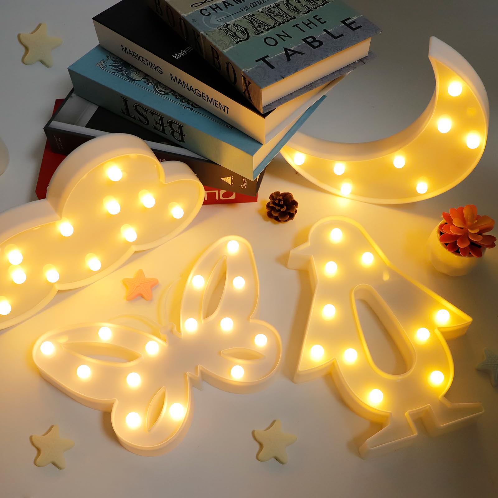 Butterfly LED Night Light for Kids - Multi-Shape Nursery Lamp for Boys & Girls Bedroom, Desk, Wall Decor | Cute Kawaii Nightlight Gift for Toddlers, Breastfeeding Babies | Perfect for Bedtime, Nursery Room, Study Area & Relaxation
