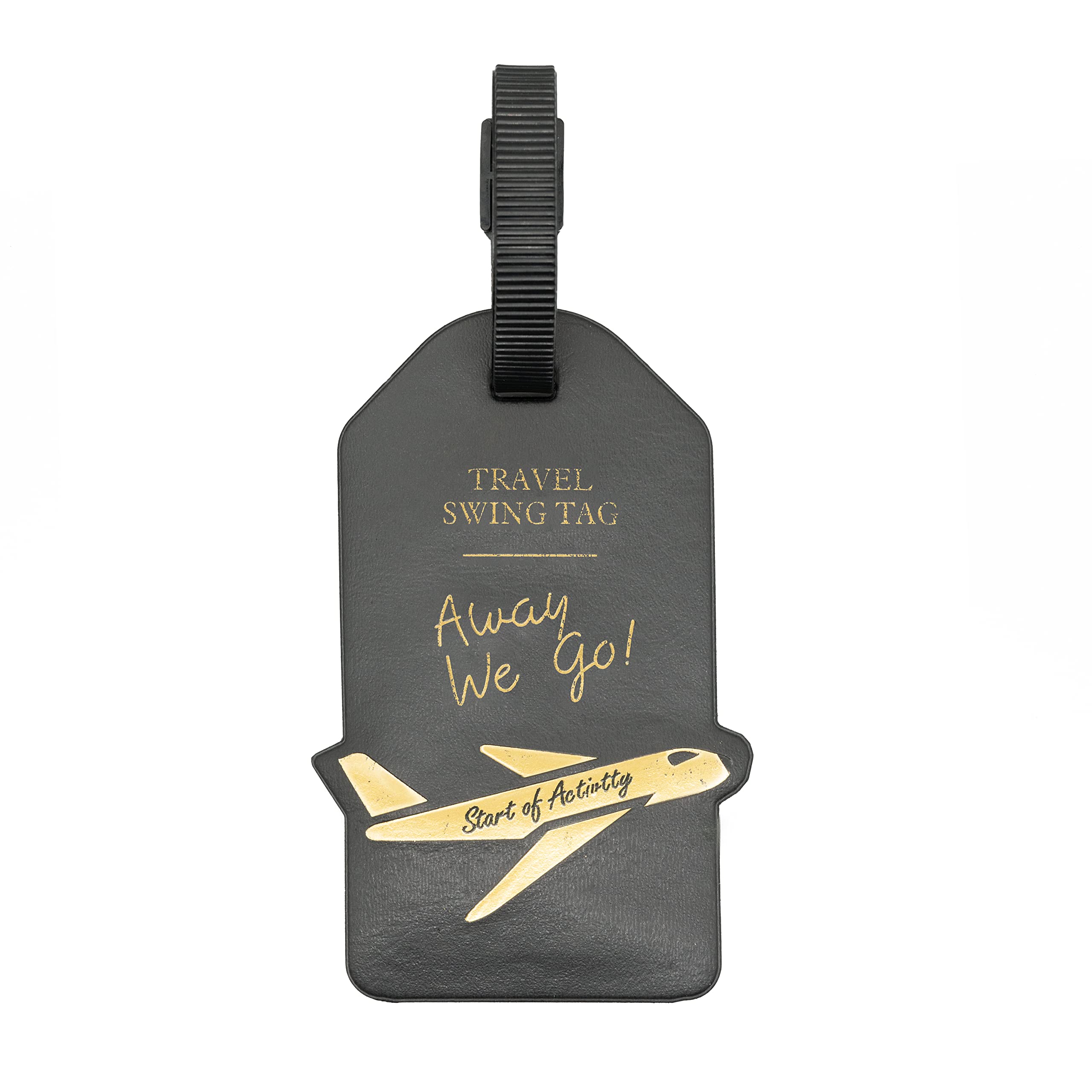 Durable Imitation Leather Luggage Tags for Suitcases - Privacy Cover with ID Card Slot & Secure Loop - Travel Baggage Tags for Women & Men - Perfect for Airports, School Trips & Business Travel (Noble Black)