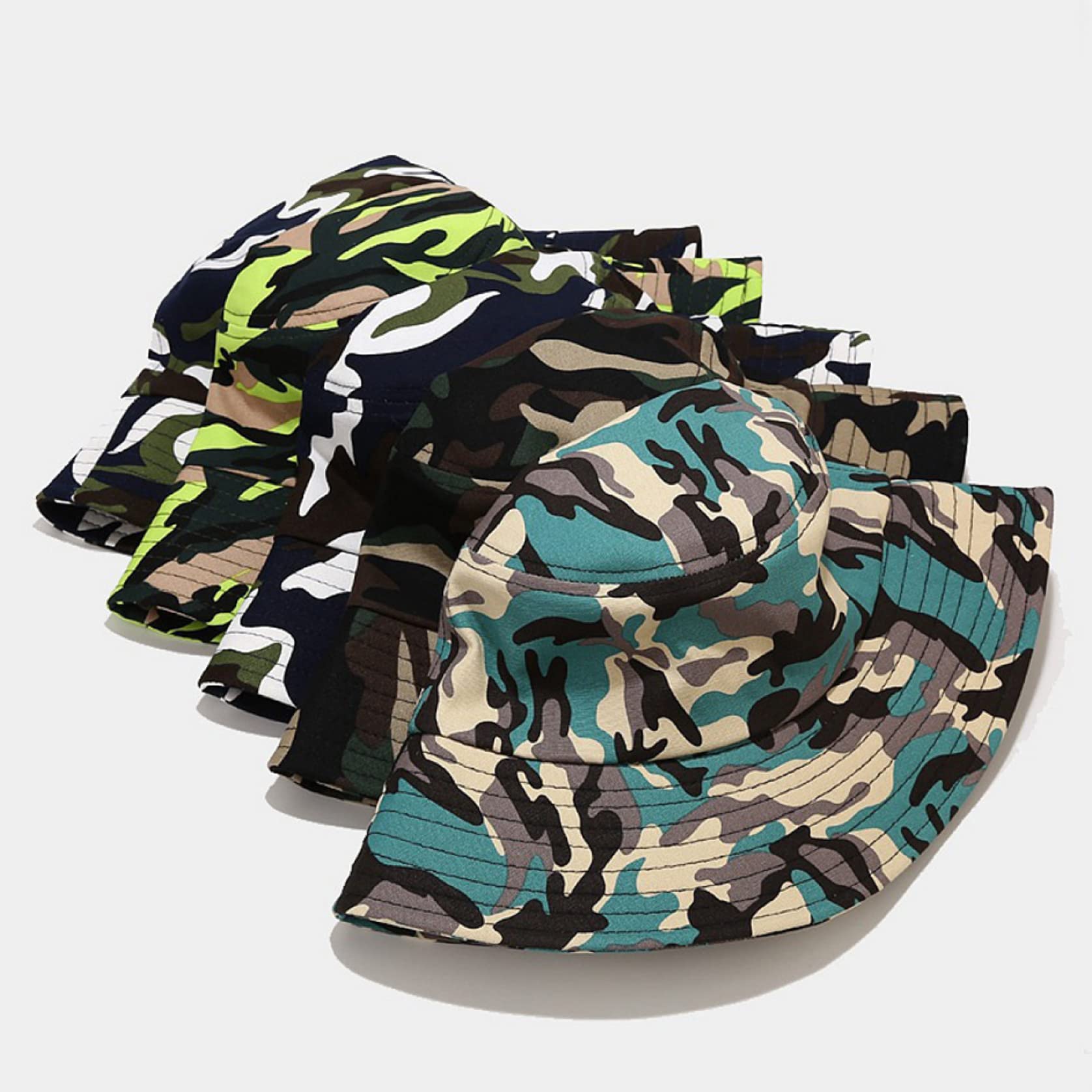 Sun Hat for Men & Women - Summer Outdoor Fishing & Mountaineering Bucket Cap - UV Protection Camouflage Work Hat for Hiking, Gardening & Beach Activities