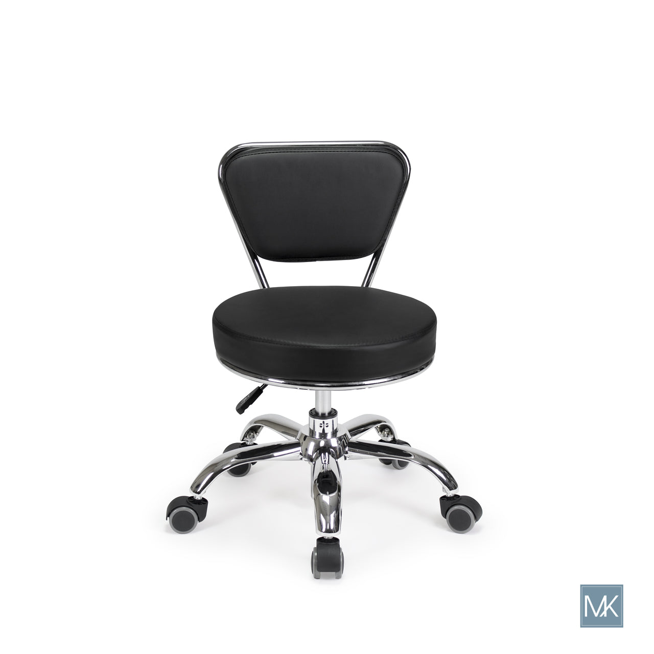 Dayton Adjustable Rolling Technician Stool - Heavy Duty Swivel Workshop Stool with Footrest - Perfect for Garage, Workshop, and Industrial Use