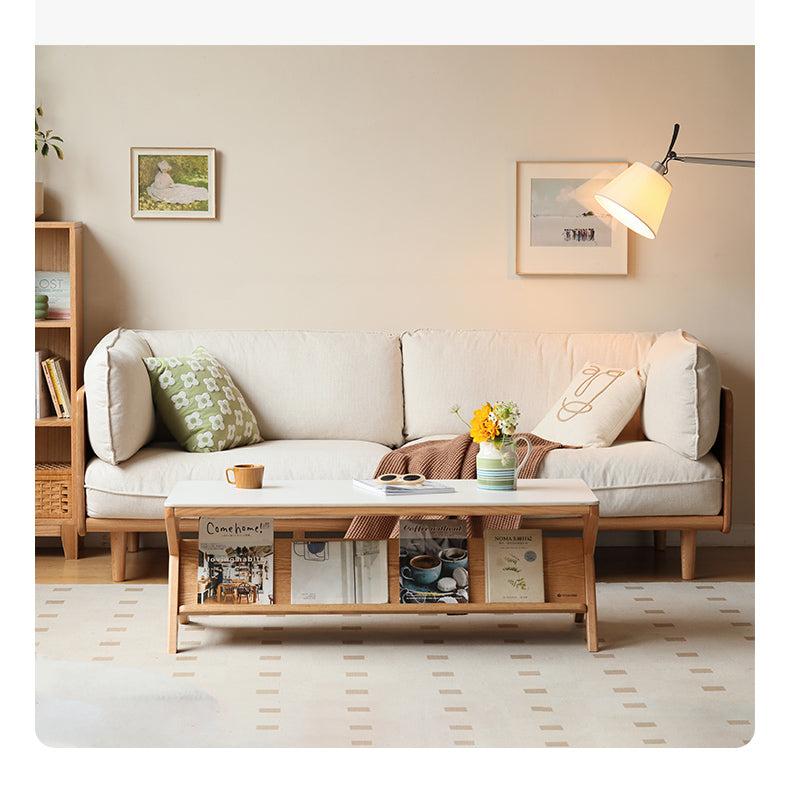 Solid Oak Wood Modern Rocking Coffee Table - Stylish and Durable Living Room Centerpiece for Cozy Home Decor