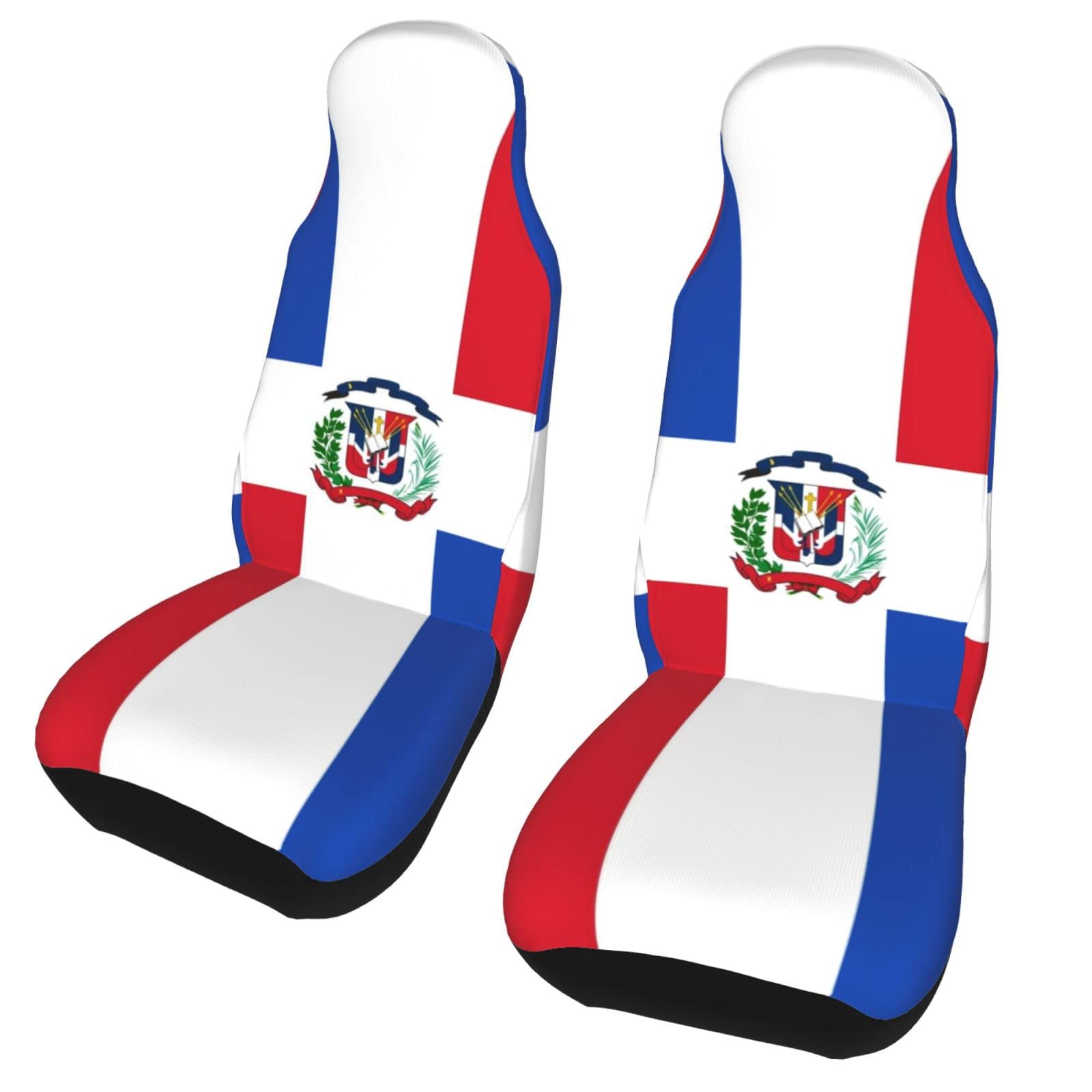 Dominican Republic Flag Car Seat Covers - Universal Fit for Trucks, Sedans & SUVs | Durable Bucket Seat Protectors for Men & Women | Perfect for Road Trips, Travel & Patriotic Car Decor