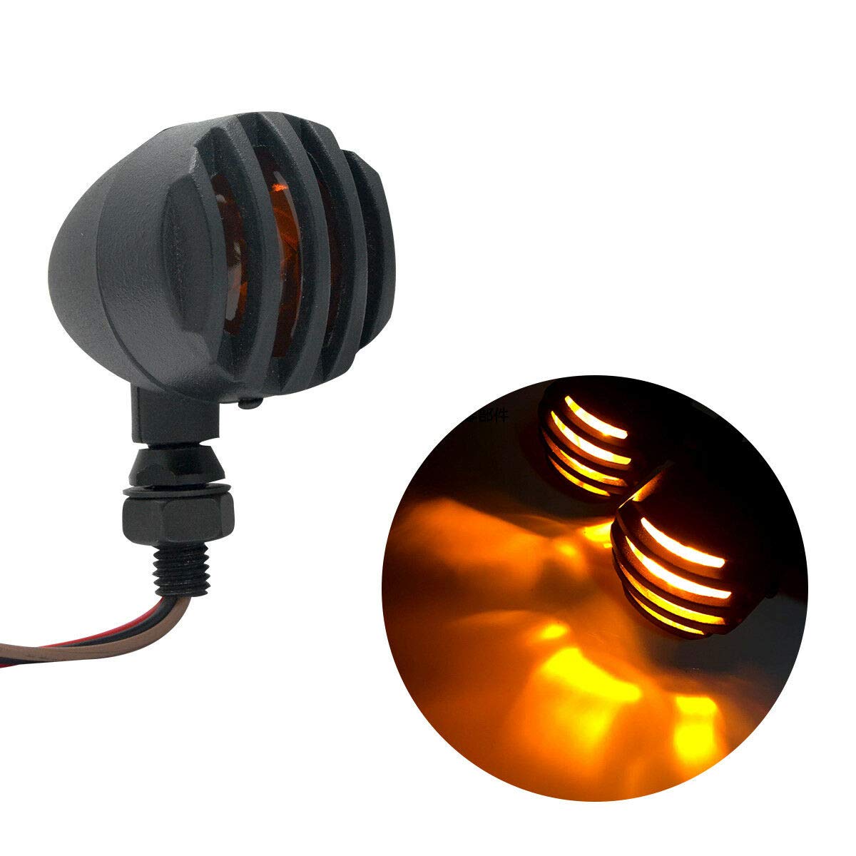 TOTMOX 2PCS LED Motorcycle Turn Signal Lights - Universal Amber Indicators for Motorbikes & Cruisers | Waterproof, Bright LED Bulbs for Safe Day & Night Riding