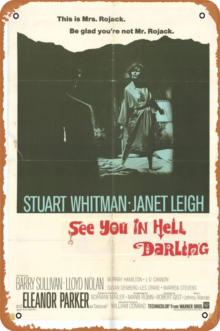 Vintage See You In Hell Darling Movie Poster - 8x12 Inch Metal Tin Sign, Retro Wall Art Decor for Home, Bar, Garage & Man Cave - Multicolor