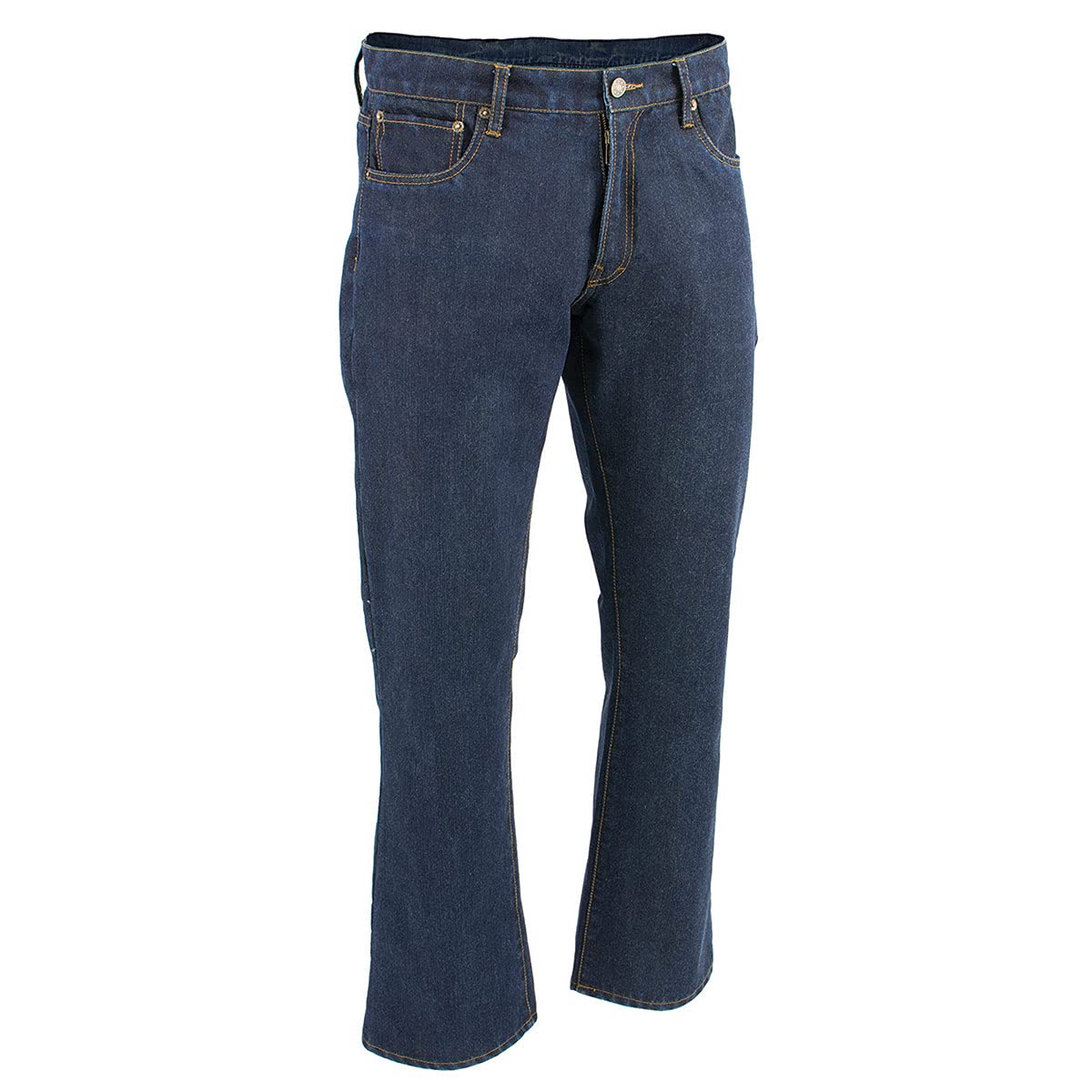 Milwaukee Leather MDM5007 Men's Blue Aramid Fiber Reinforced Motorcycle Riding Jeans - 5 Pocket Armored Denim Pants for Safe Bike Commuting & Adventure Riding