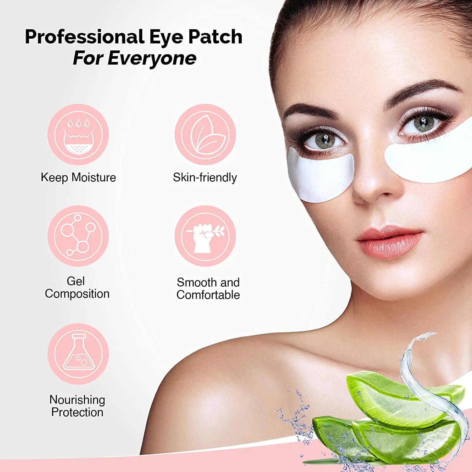 GreenLife Natural Hydrogel Eye Gel Pads 100 Pairs - Collagen & Aloe Infused for Dark Circles, Puffiness & Wrinkles | Soothing Under Eye Treatment for Men & Women | Perfect for Travel, Work & Nighttime Skincare Routine