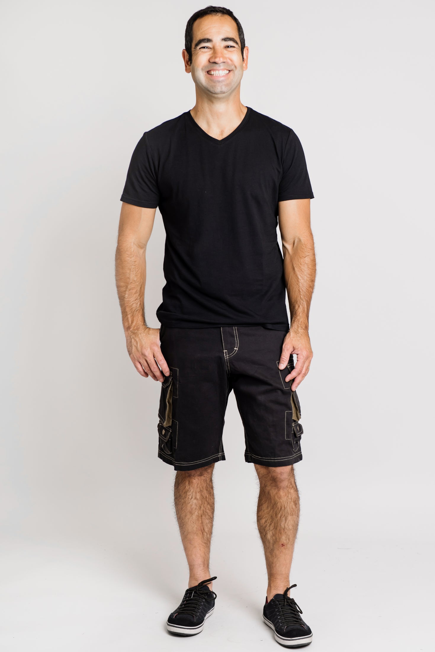 Men's Black Cotton Cargo Shorts - Durable & Comfortable for Outdoor Activities, Hiking, and Casual Wear
