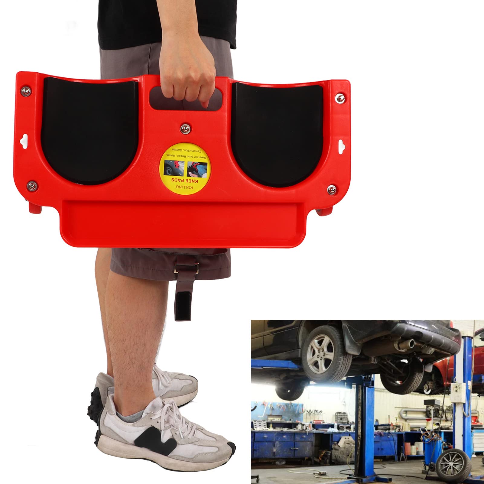 Rolling Knee Pads with Wheels - Heavy Duty Knee Support for Carpenters, Mechanics, Painters & Auto Repair - Comfortable Protective Gear for Floor Work, Construction & Home Improvement Projects