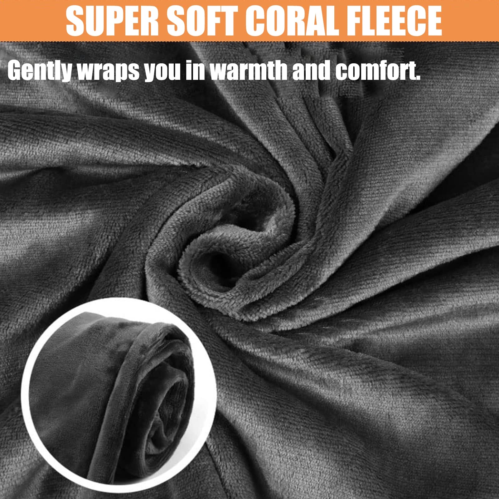 Electric Heated Shawl Blanket - USB Cordless Wrap with 3 Heating Settings (5V/2A) - Battery Operated Flannel Blanket 59