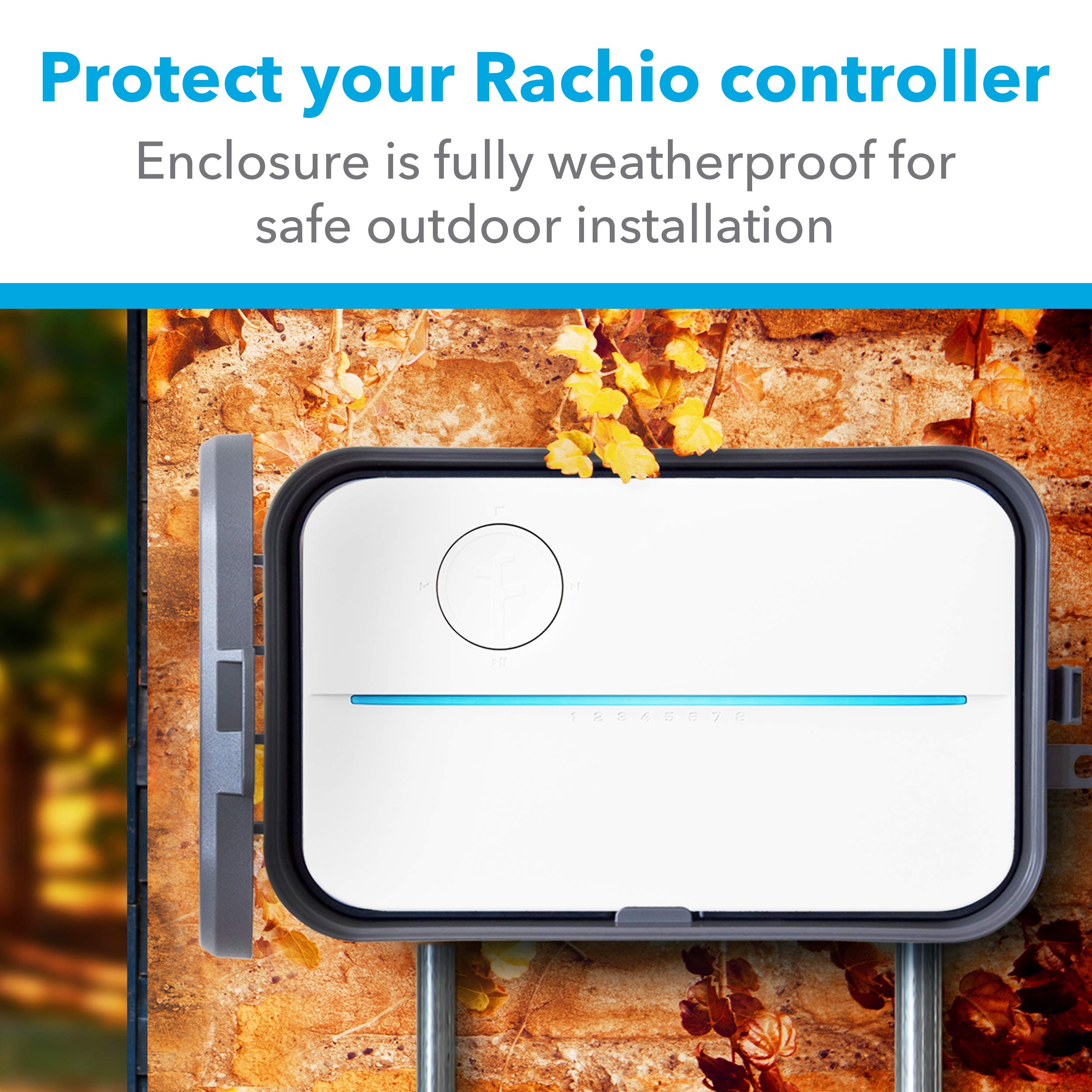 Rachio 3 Smart Sprinkler Controller Weatherproof Outdoor Enclosure - Compatible with Rachio 2nd & 3rd Gen - Automatic Watering System for Lawn & Garden Irrigation - Perfect for Smart Home & Landscape Maintenance