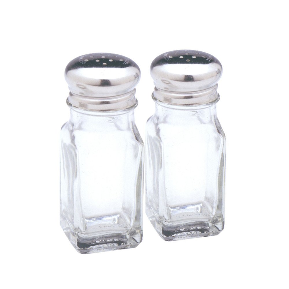 Norpro 4 Inch Stainless Steel Salt and Pepper Shakers Set of 2 - Premium Kitchen Spice Dispensers for Dining Table, Restaurant & Home Use