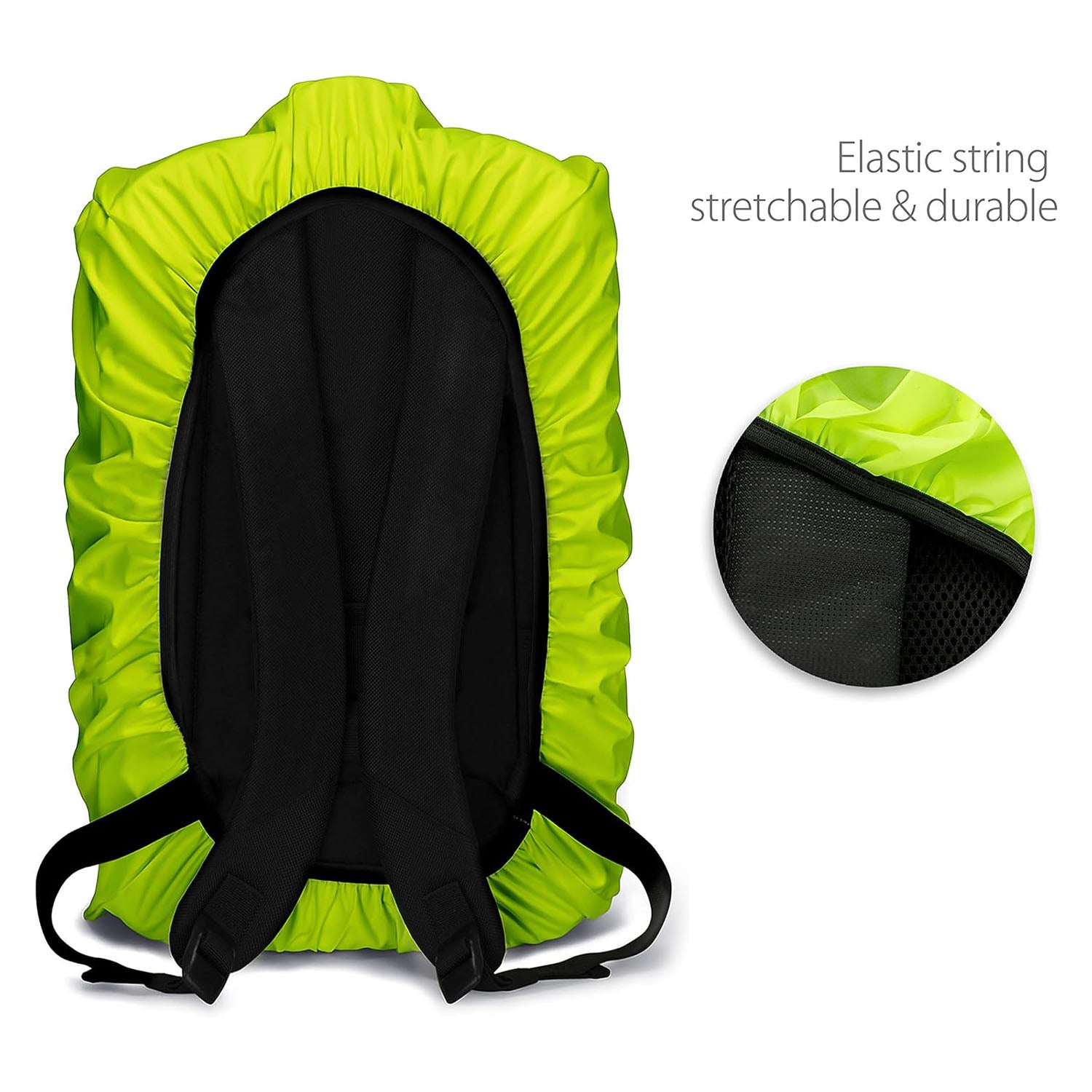 MaximalPower Reflective Waterproof Backpack Cover with Front Mesh Pocket - High Visibility Rain Protection for Cycling, Hiking & Outdoor Activities - Ideal for Commuting, Camping and Bad Weather Conditions