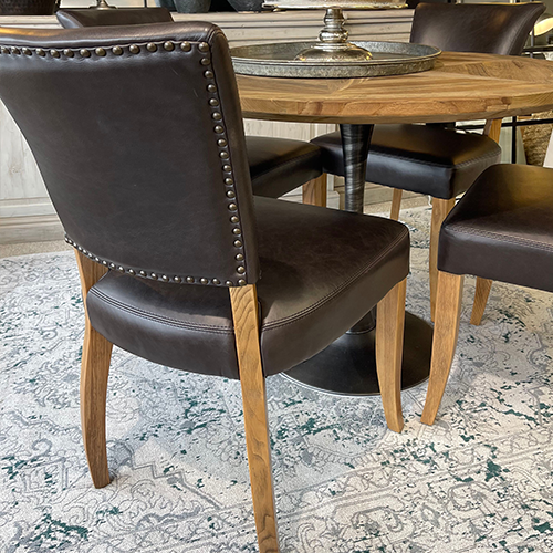 Brixham Genuine Aged Leather Dining Chair - Classic & Durable for Home, Restaurant & Office Use