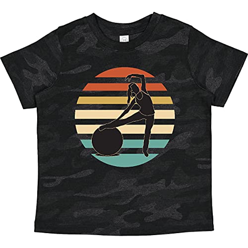 Inktastic Pilates Fitness Retro Exercise Toddler T-Shirt - Cute Workout & Gym Outfit for Toddlers - Perfect for Yoga, Dance Class & Playtime