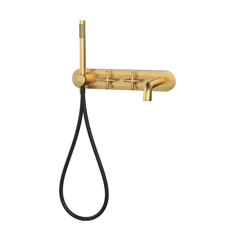 Rubi Lexa Wall Mounted Bathtub Faucet - Modern Matte Black Brass Spout with Lever Handles for Bathroom Sink & Tub - Perfect for Spa, Master Bathroom & Luxury Home Renovation