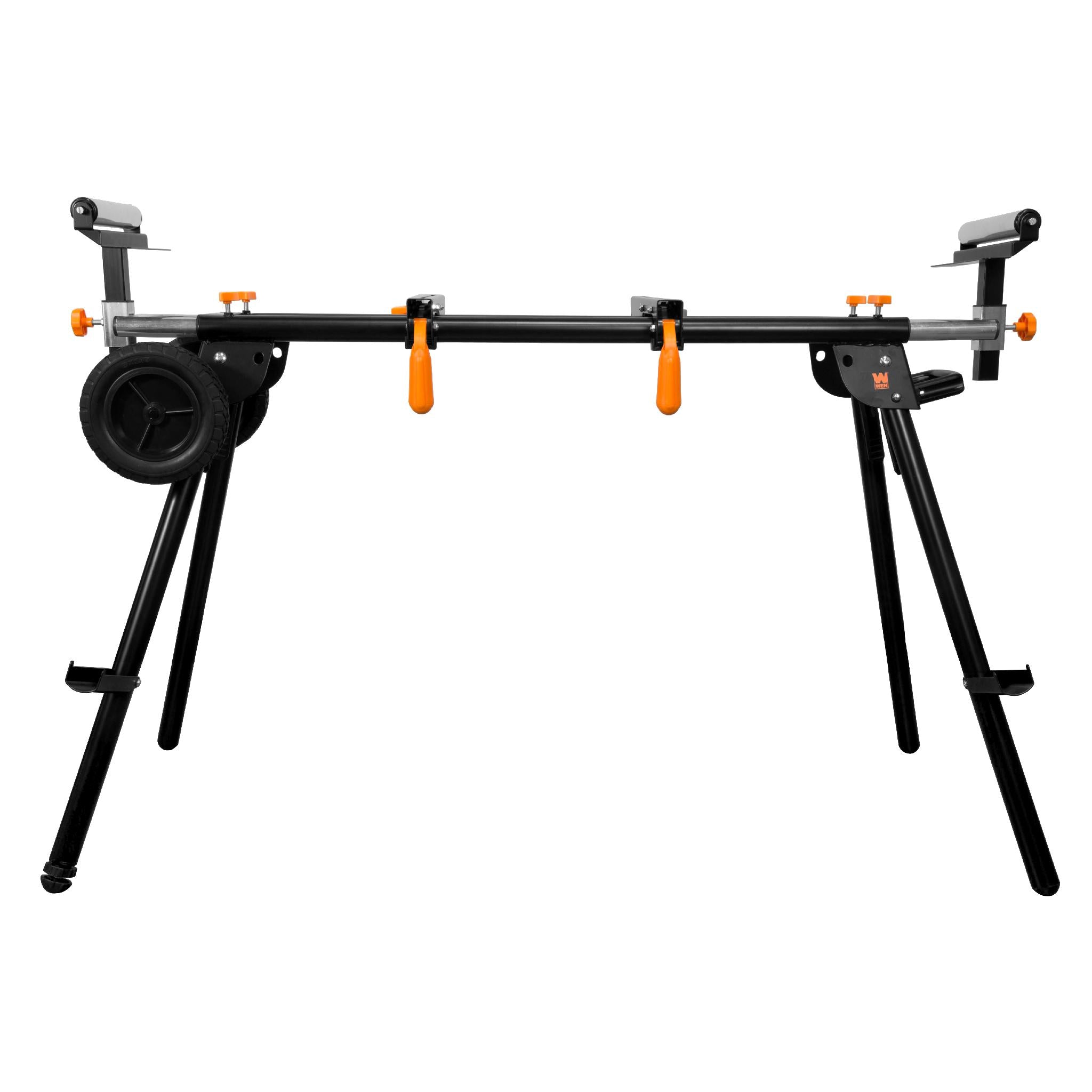 WEN MSA330 Collapsible Rolling Miter Saw Stand with 3 Onboard Outlets - Portable Workbench for Woodworking, DIY Projects, and Jobsite Use