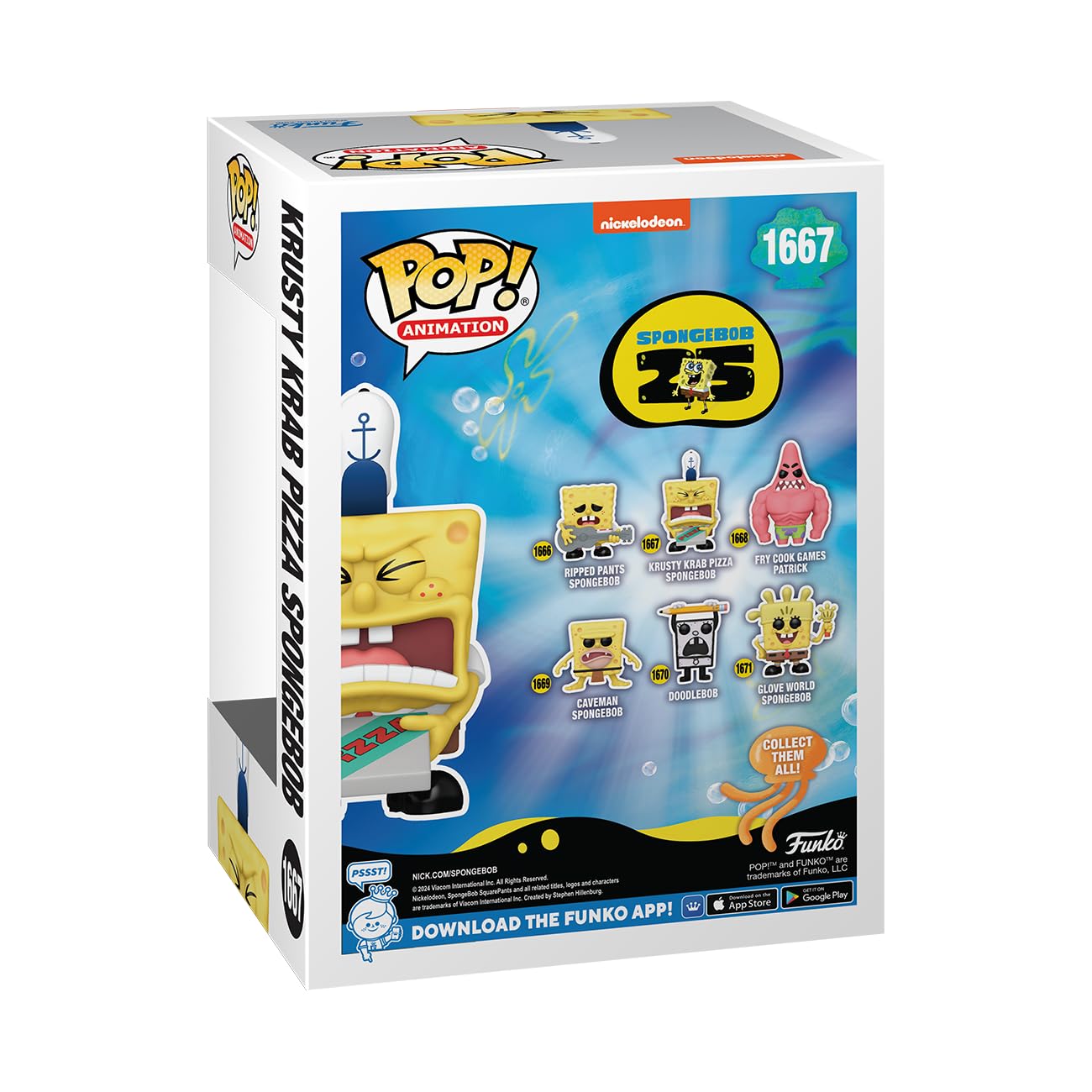 Funko Pop! TV: Spongebob Squarepants 25th Anniversary Vinyl Figure with Pizza - Collectible Toy for Kids & Adults - Perfect Gift for Spongebob Fans - Great for Home Decor, Office Display, and Birthday Presents