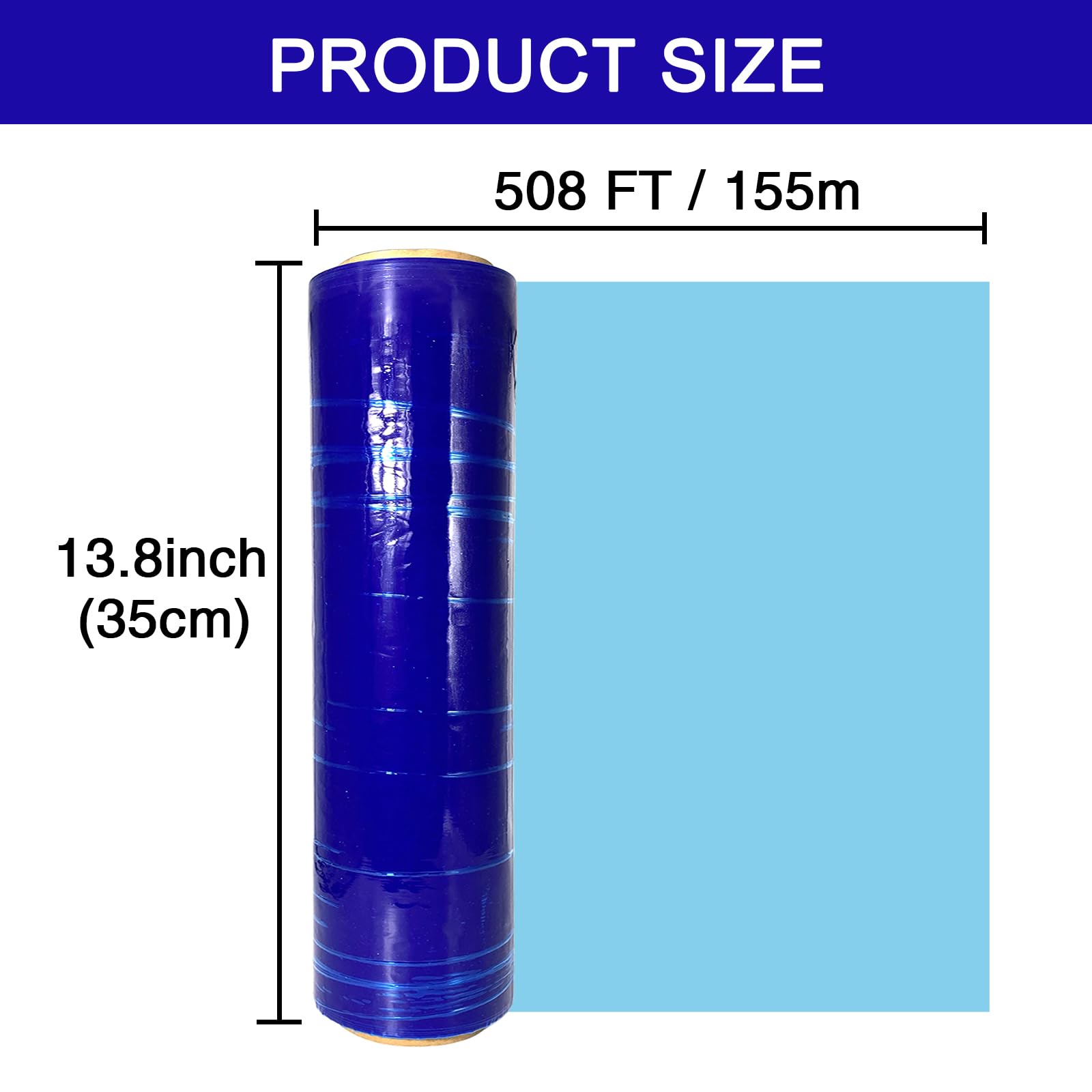 500ft Winter Pool Cover Seal Wrap - Windproof Stretchable Above Ground Pool Cover Sealer | Keeps Pool Clean & Debris-Free | Blue Heavy-Duty Pool Protection | Perfect for Winterizing & Protecting Above Ground Pools from Leaves, Snow & Wind