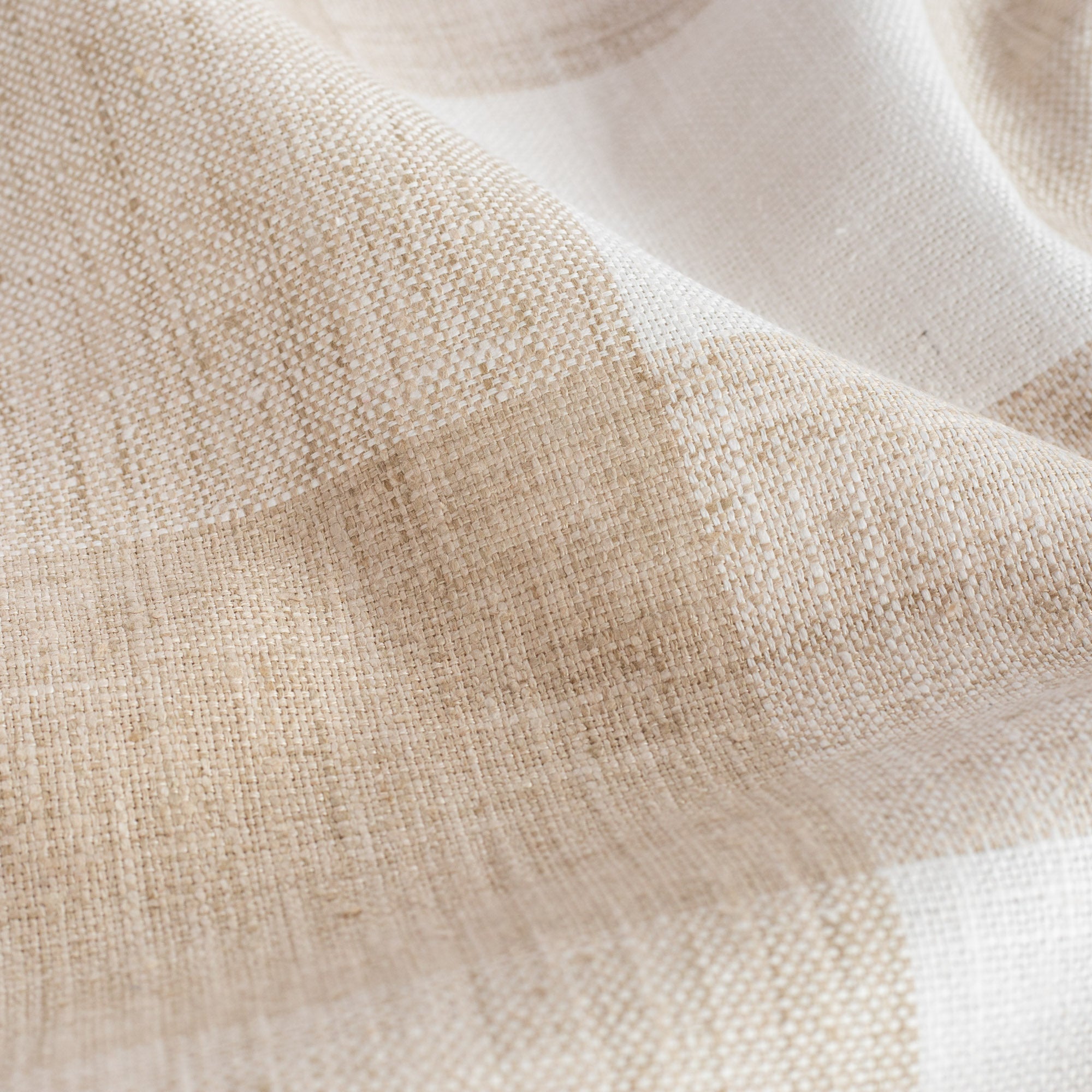 Oliver Check Fabric - Natural Cotton Plaid Textile for Home Decor, Upholstery & DIY Sewing Projects | Perfect for Curtains, Pillows & Table Runners