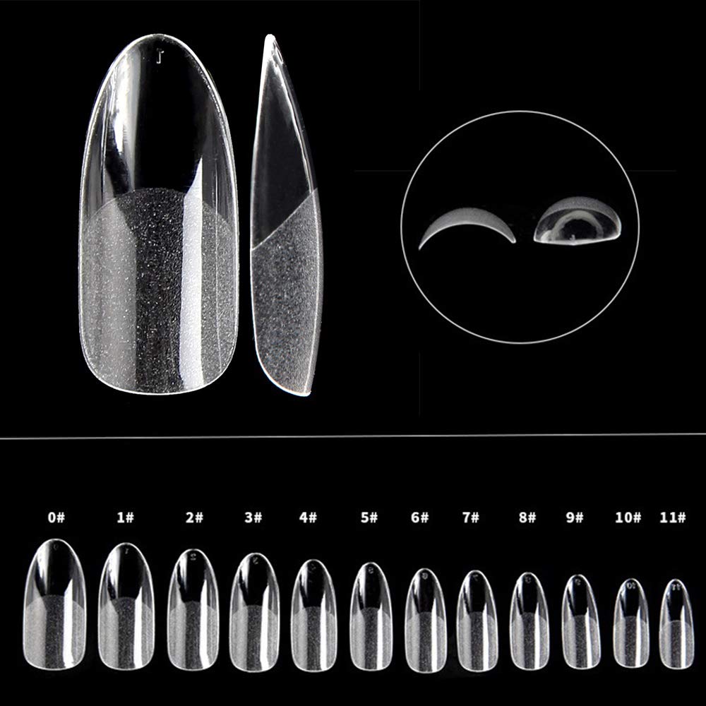 360PCS Full Cover False Nails - Transparent Matte Artificial Nails with French Tips - 12 Sizes Nail Kit for Manicure, Wedding, Party & Daily Wear