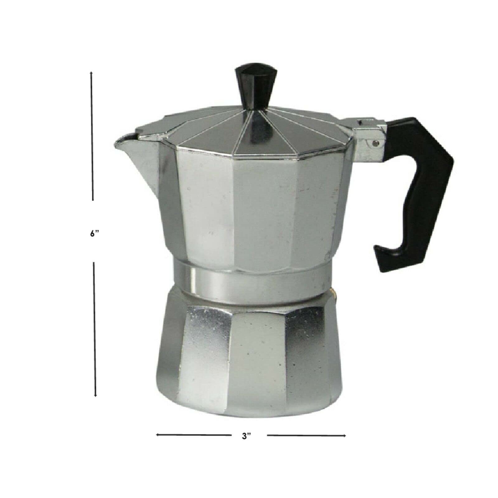 Classic Italian Stovetop Espresso Maker - 3 Cup Aluminum Moka Pot for Rich Coffee Brewing | Perfect for Home, Office & Camping Use