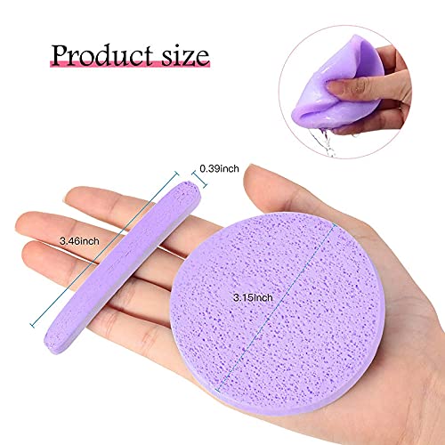 CHIROGRAPHY Facial Cleansing Sponge Pads - 12 Pack Multicolor Exfoliating Wash Puffs for Deep Face Cleaning & Makeup Removal | Gentle Skincare Tool for Daily Use, Travel & Spa