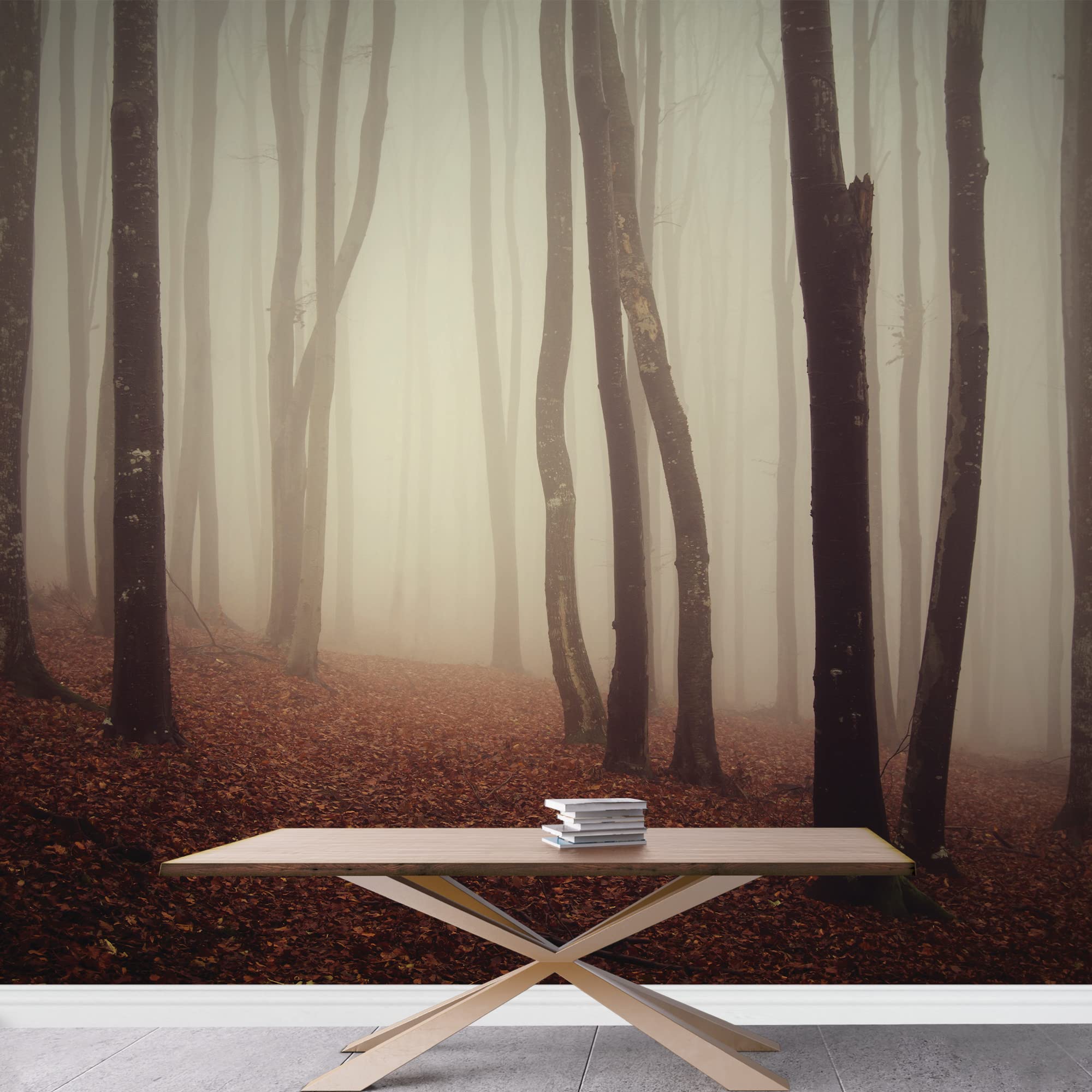 Dark and Mysterious Forest Wall Mural - Removable Peel and Stick Wallpaper - 66x96 Inches Large Wall Art Decor for Living Room, Bedroom & Office