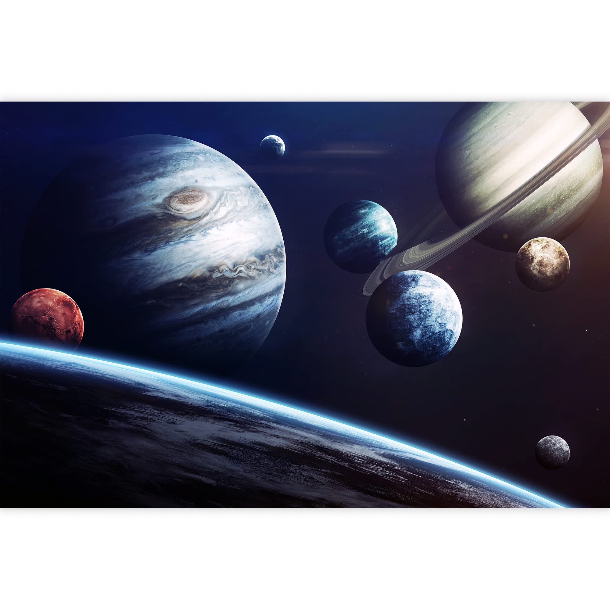 Removable Peel and Stick Wallpaper - Space Universe Planets Wall Mural for Bedroom (66x96 inches) | Easy DIY Home Decor for Kids Room, Nursery, or Living Room