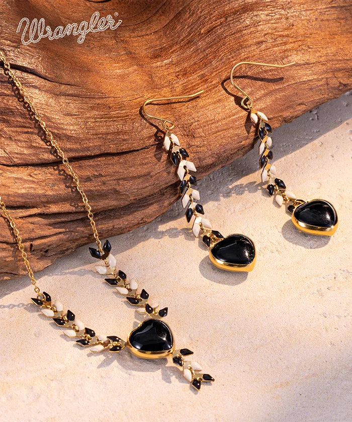 Wrangler Demeter's Heart Necklace and Earrings Set - Sterling Silver Greek Goddess Jewelry for Women - Perfect for Valentine's Day, Anniversary, and Romantic Date Nights