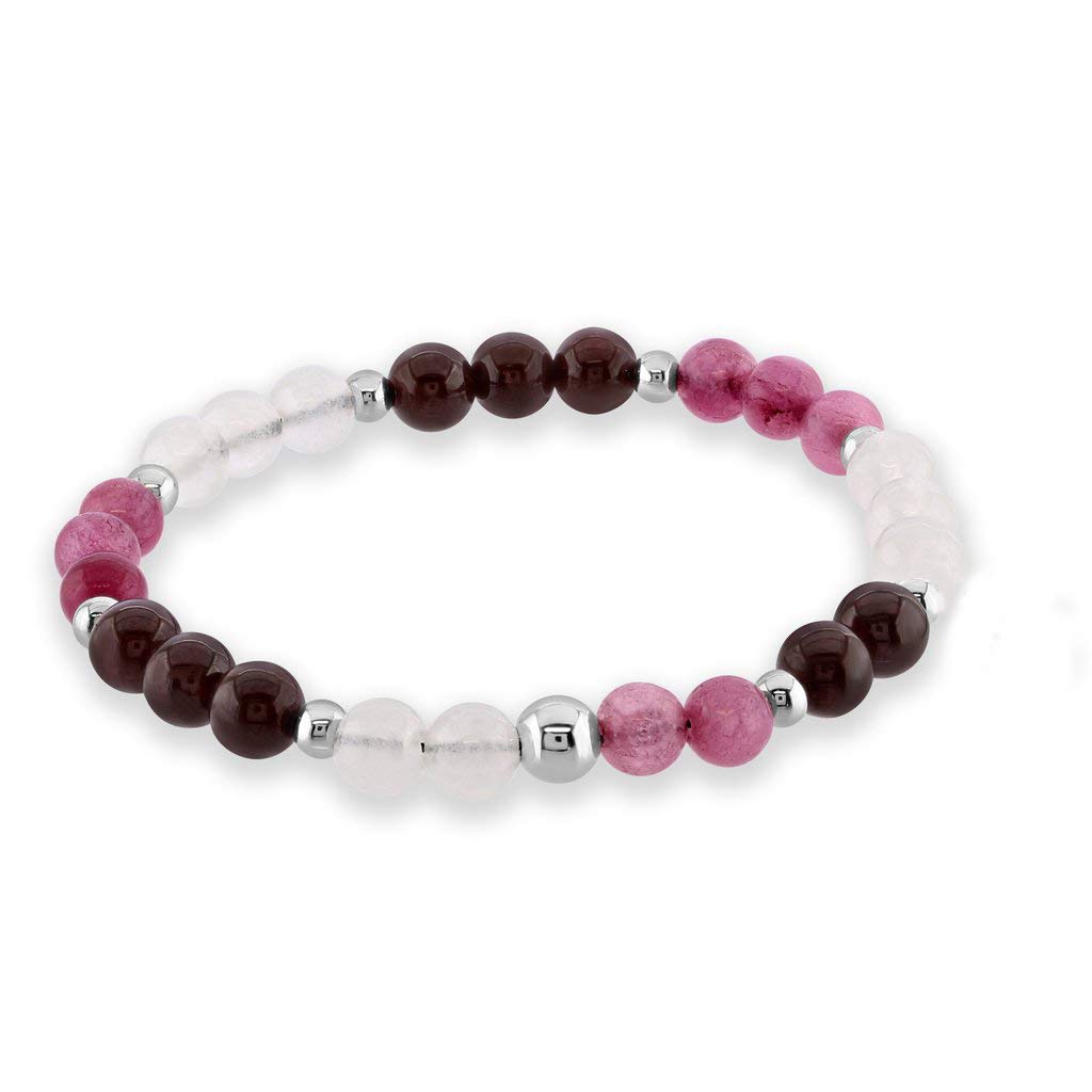 Believe London Gemstone Healing Chakra Bracelet for Anxiety Relief - Natural Crystal Stress Relief Bracelet for Men & Women - Reiki Yoga Meditation Accessory - Semi Precious Stone Diffuser - Perfect for Spiritual Healing, Mindfulness Practice & Energy Balancing