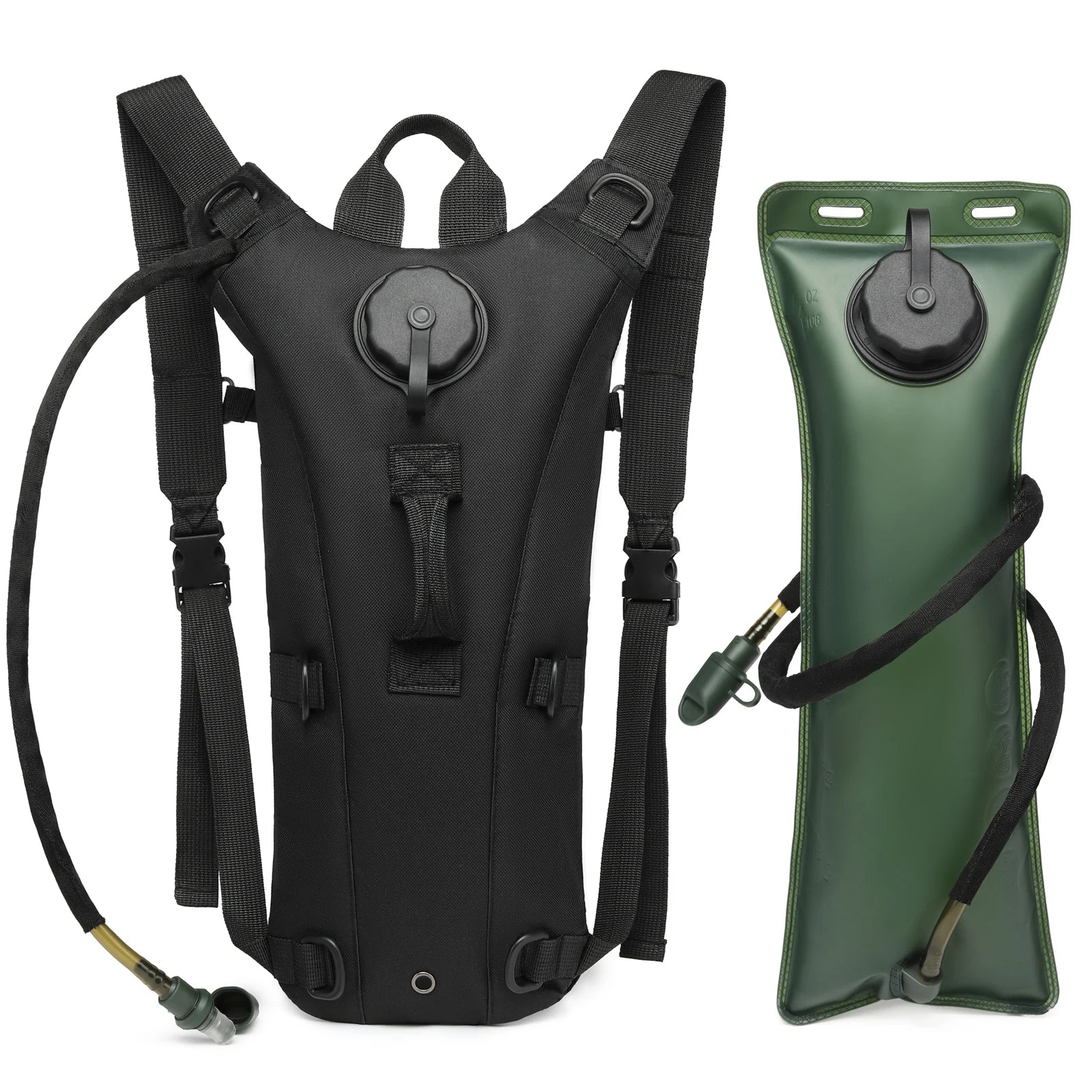 Tactical Hydration Backpack with 3L Water Bladder - Lightweight Military Rucksack for Hiking, Biking, Running, Climbing & Outdoor Adventures - Perfect for Camping, Travel and Sports Hydration