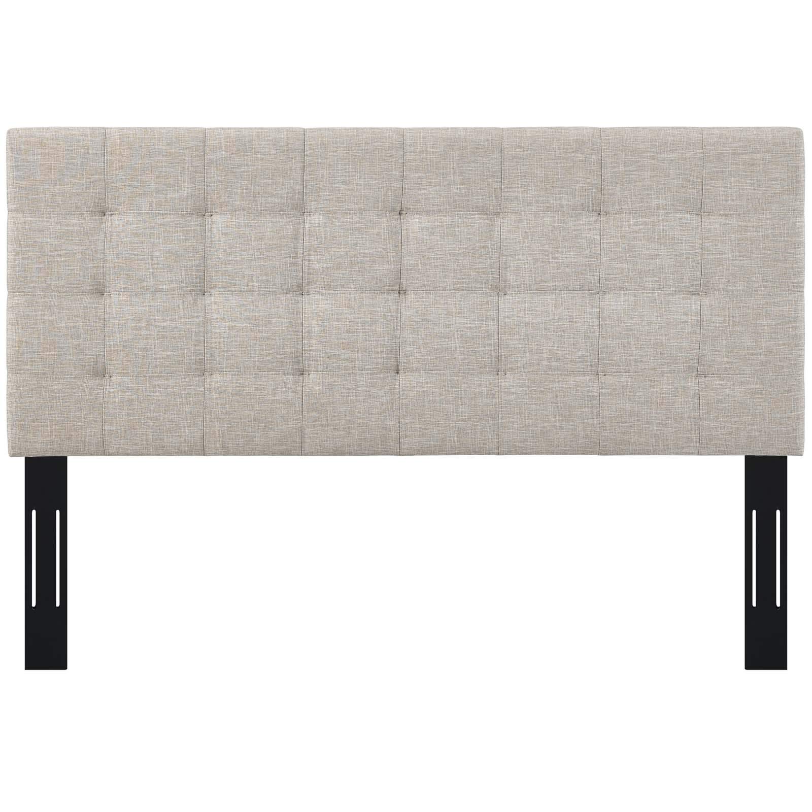 Contemporary Modern Urban Designer King Size Tufted Fabric Headboard in Beige - Perfect for Bedroom Decor and Luxury Home Styling