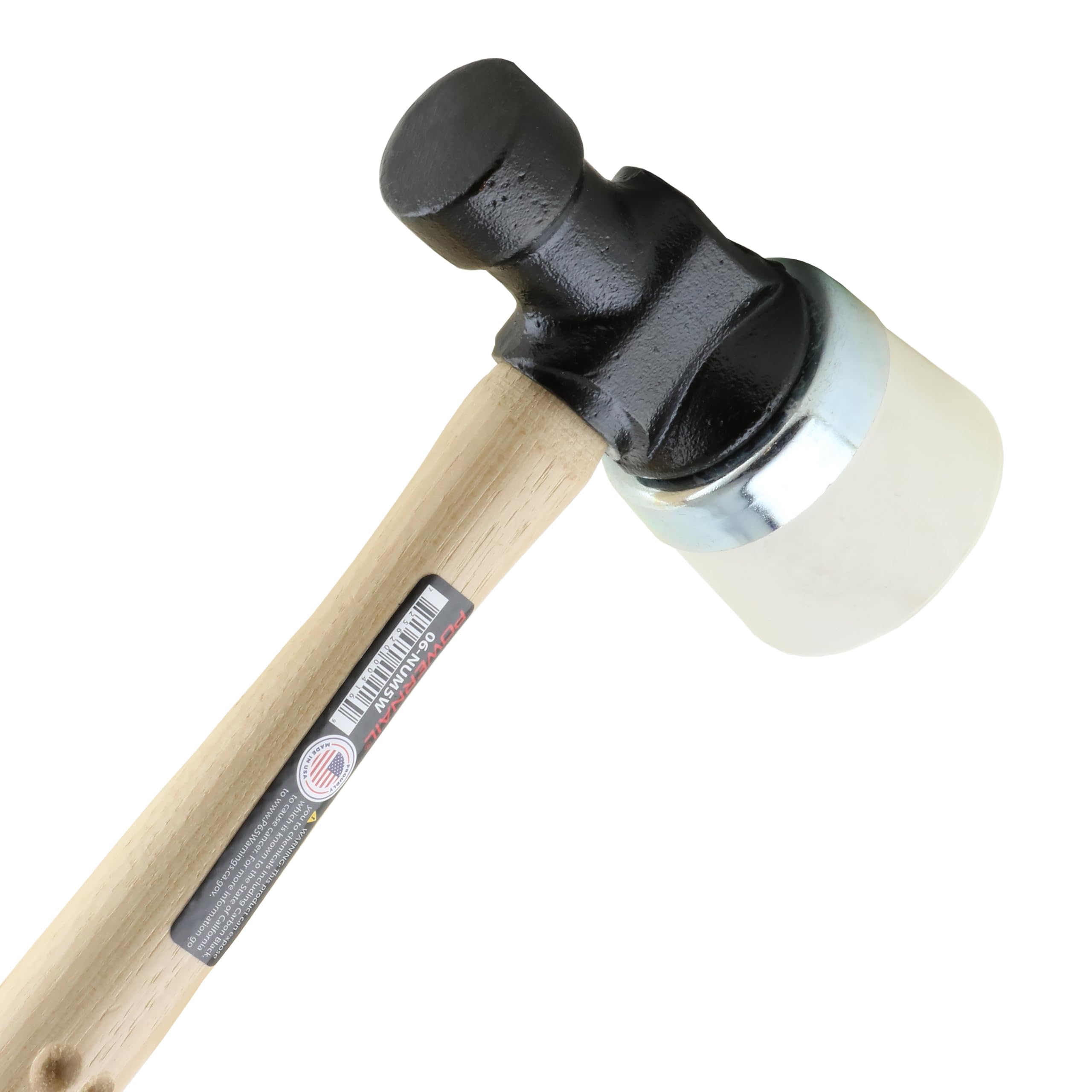 Powernail No. 5 Iron White Rubber Capped Mallet - Heavy Duty Hammer for Woodworking, Leather Craft & Upholstery - Perfect for DIY Projects, Carpentry & Professional Use