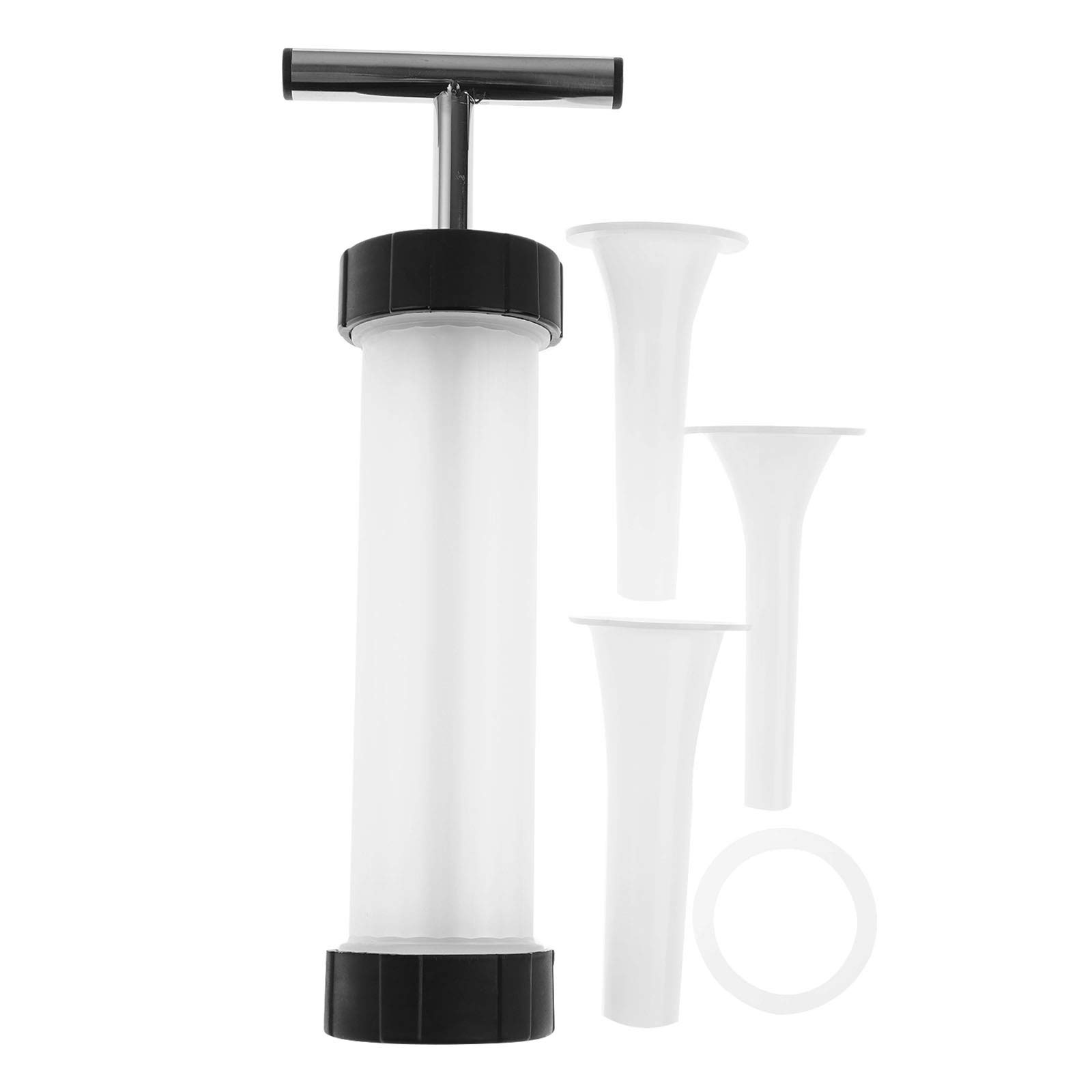 Alvivi Manual Sausage Maker - 3 Nozzles Stainless Steel Hand Operated Meat Stuffer for Homemade Salami, Bratwurst & Italian Sausages - Perfect for Home Kitchen, BBQ Parties & Camping Cooking