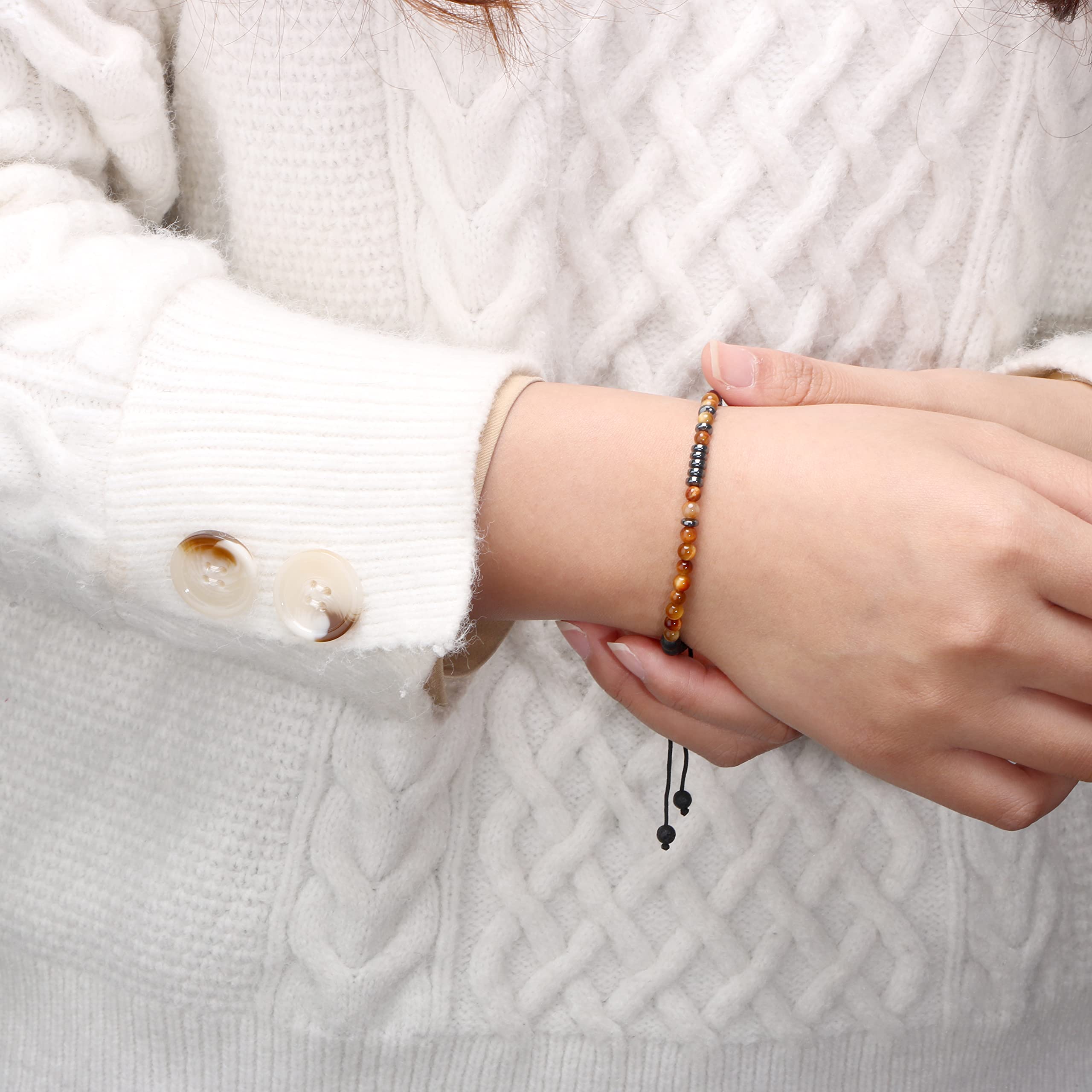 Tigers Eye Morse Code Bracelet - Anniversary Gift for Husband - Perfect for Birthdays & Valentine's Day