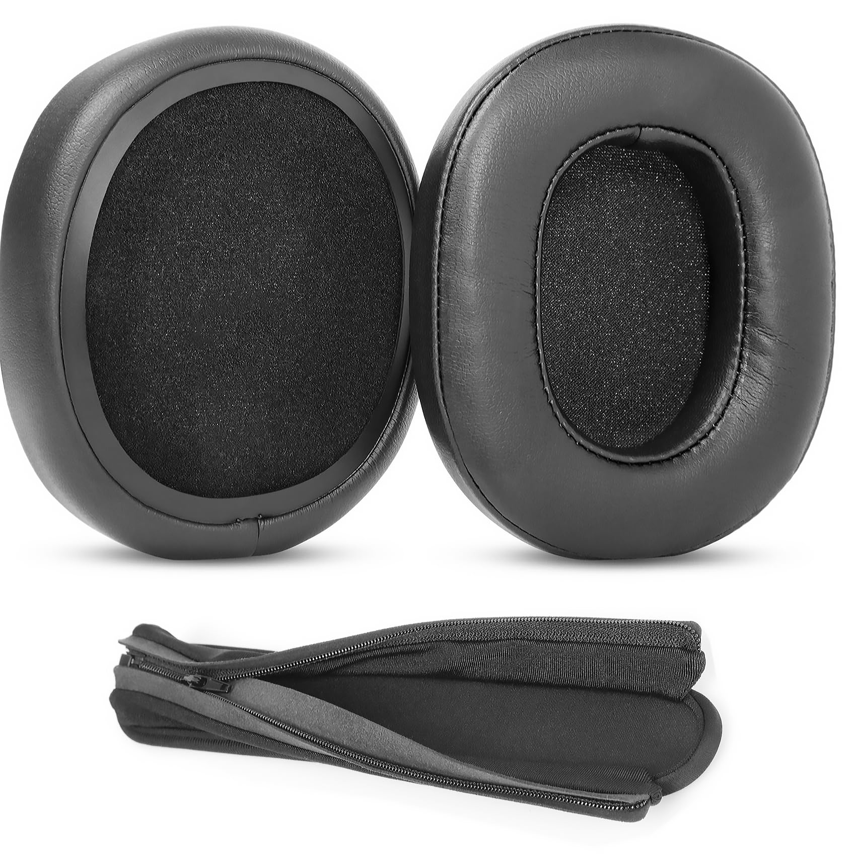 Premium Replacement Ear Cushions for Skullcandy Hesh 3, Crusher Wireless, Crusher Evo, Crusher ANC & Crusher 360 Headphones - Soft Black Memory Foam Earpads - Perfect for Gaming, Music & Long Wear Comfort