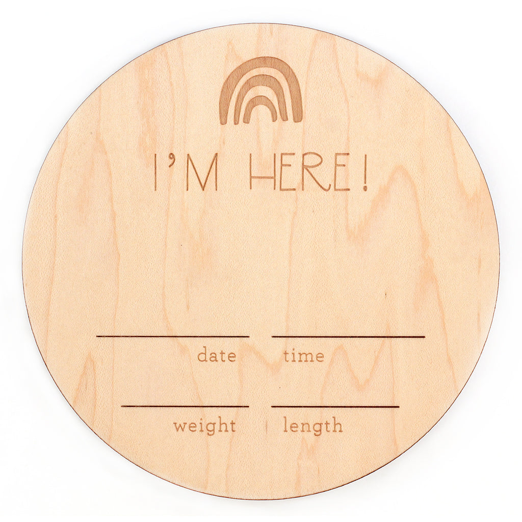 Personalized Circular Birth Announcement Sign - Custom Baby Name & Date - Perfect for Newborn Photo Props, Nursery Decor & Gender Reveal Parties
