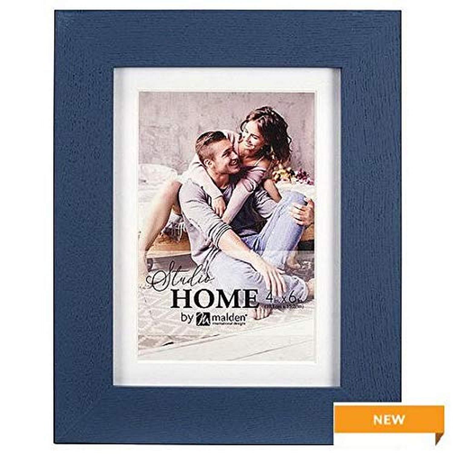 Malden International Designs 2422-46 Blue Picture Frame - Elegant Wall & Tabletop Display for Photos, Artwork, and Home Decor