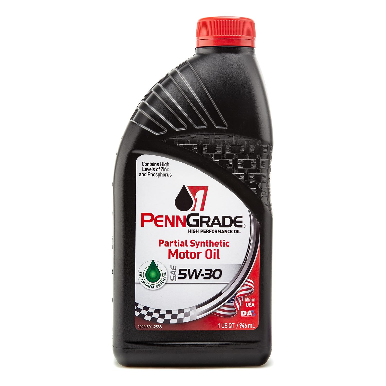 PENN GRADE 1 71096 Synthetic Blend High Performance Motor Oil SAE 5W-30 - 1 Quart (12 Pack) - Ideal for Cars, Trucks & High Mileage Engines