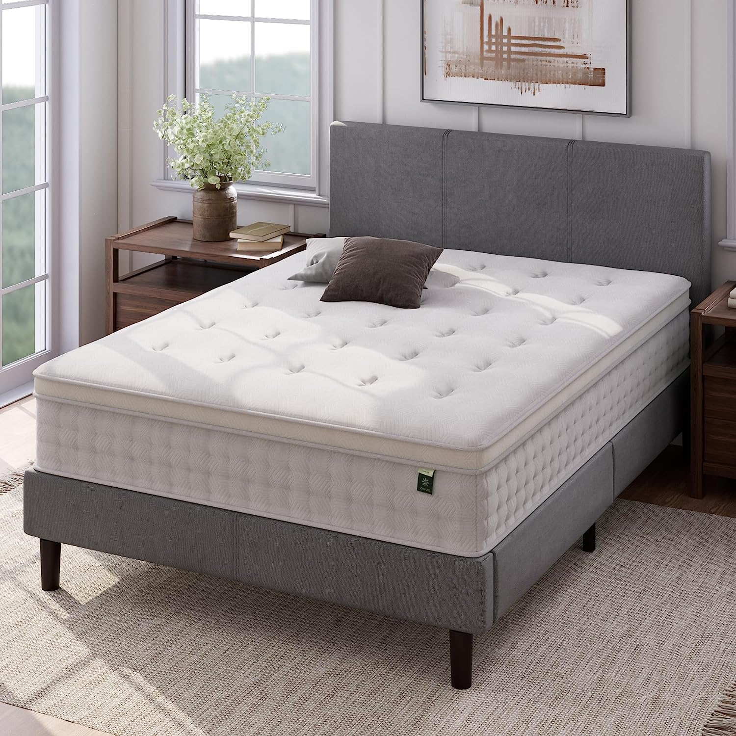 OAITE 10-Inch Hybrid Queen Mattress - Pocket Springs & Foam for Pressure Relief, Breathable Bed in a Box (80''x60''x10'') - Perfect for Side Sleepers, Guest Rooms & Small Apartments