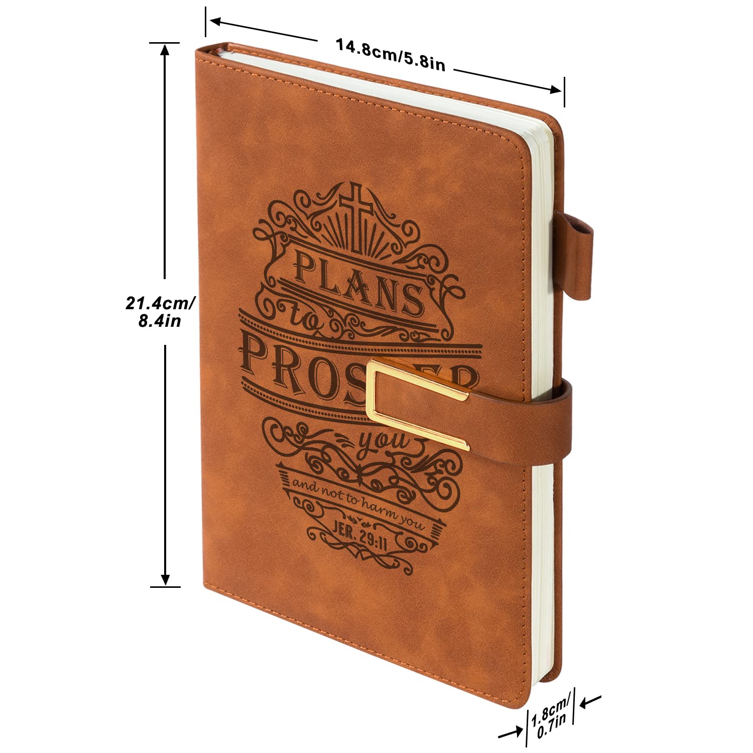 Custom Engraved Leather Journal - Personalized Christian Gift for Men with Bible Verse, Perfect for Daily Devotion & Inspirational Writing