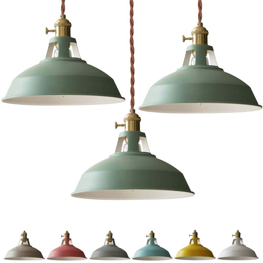 Dimmable H Track Pendant Lighting - Industrial Style 3-Light Iron Art Fixture with Warm Green Accents | Customizable Track Lighting for Cabinet, Show Window & Retail Displays | Perfect for Kitchen Islands, Dining Rooms & Modern Lofts