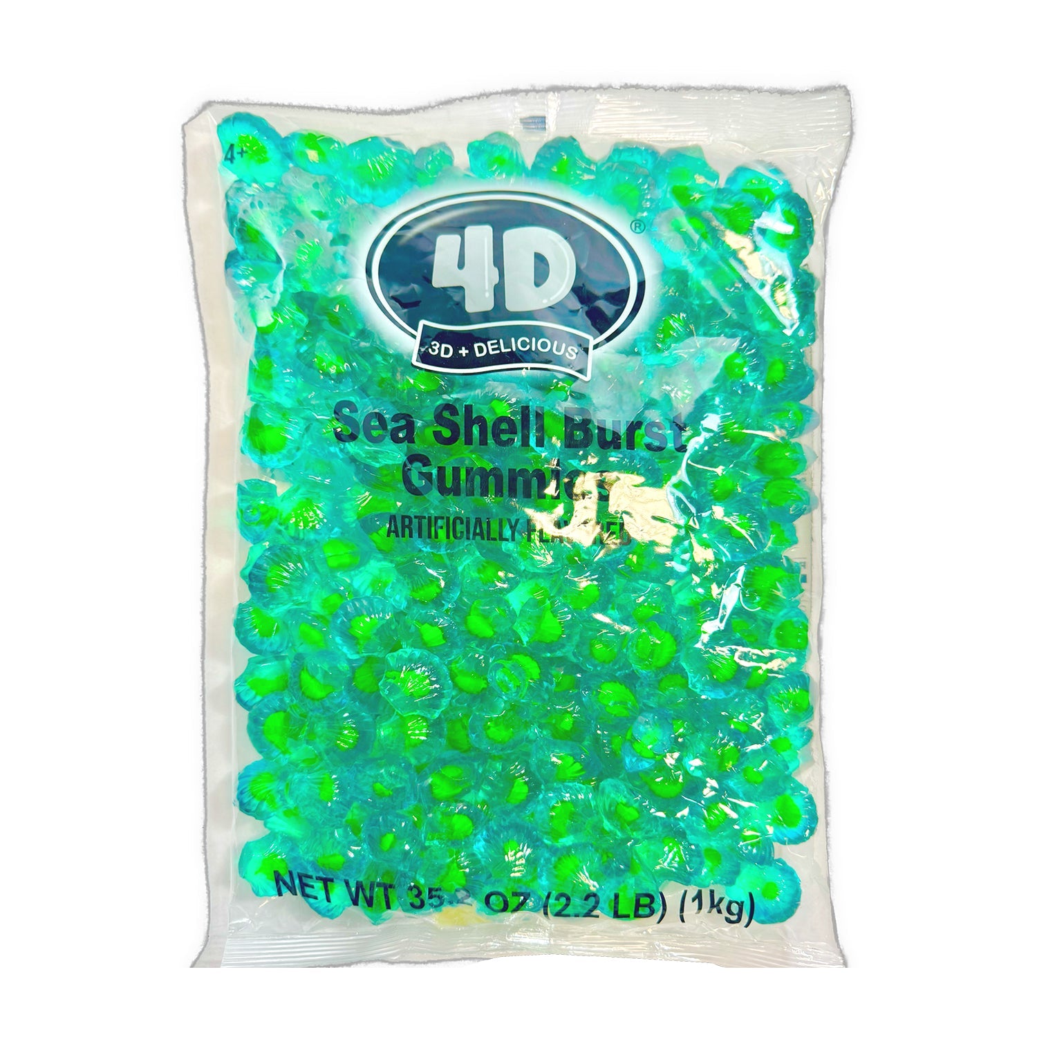 Hilco 4D Gummy Sea Shell Candy - 2.2lb Resealable Bag - Sweet Ocean-Themed Treats for Parties, Beach Events & Gift Baskets